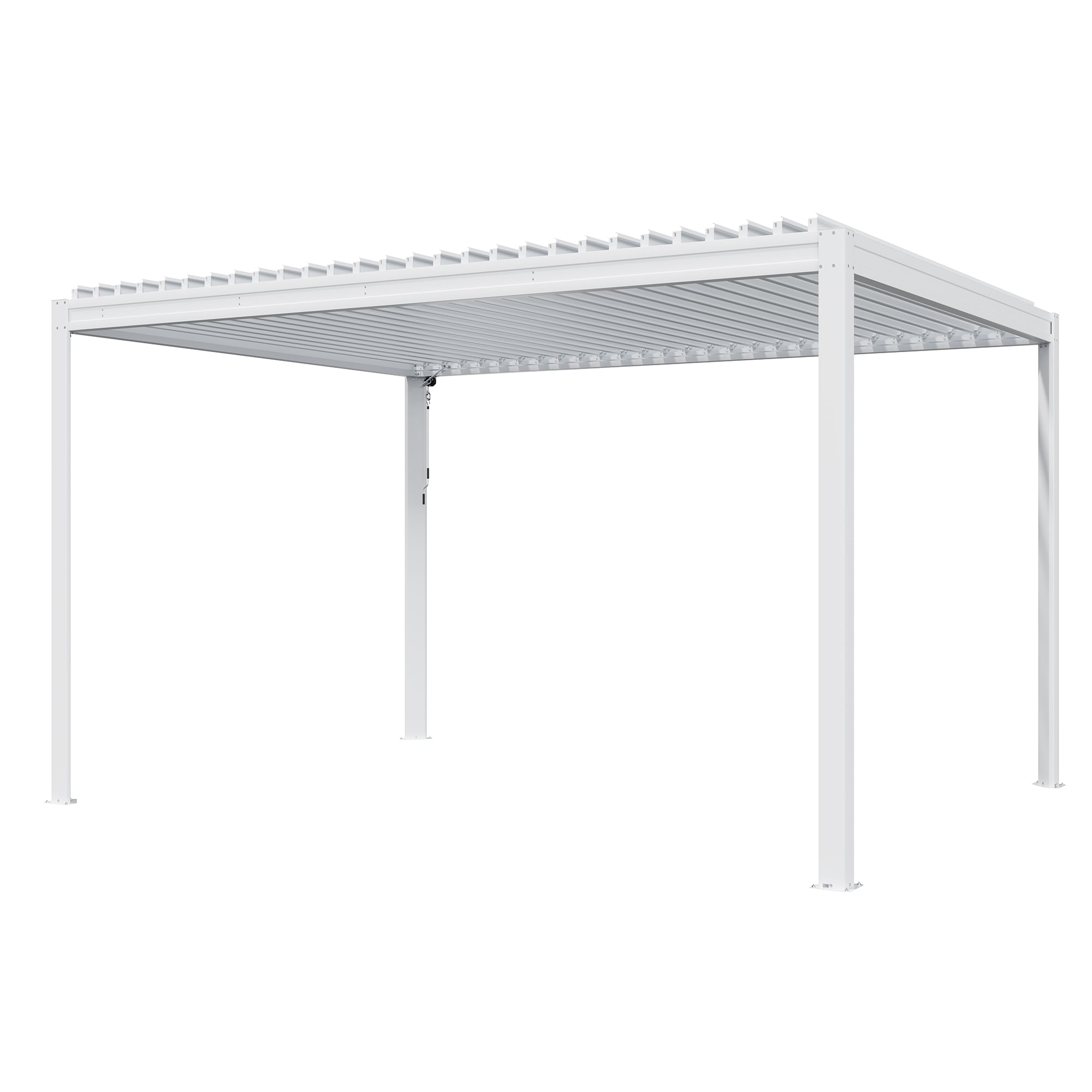 Mondawe MD-LGMF1631-W 10-ft W x 13-ft L x 7-ft 8-in H White Metal Freestanding Pergola with Canopy