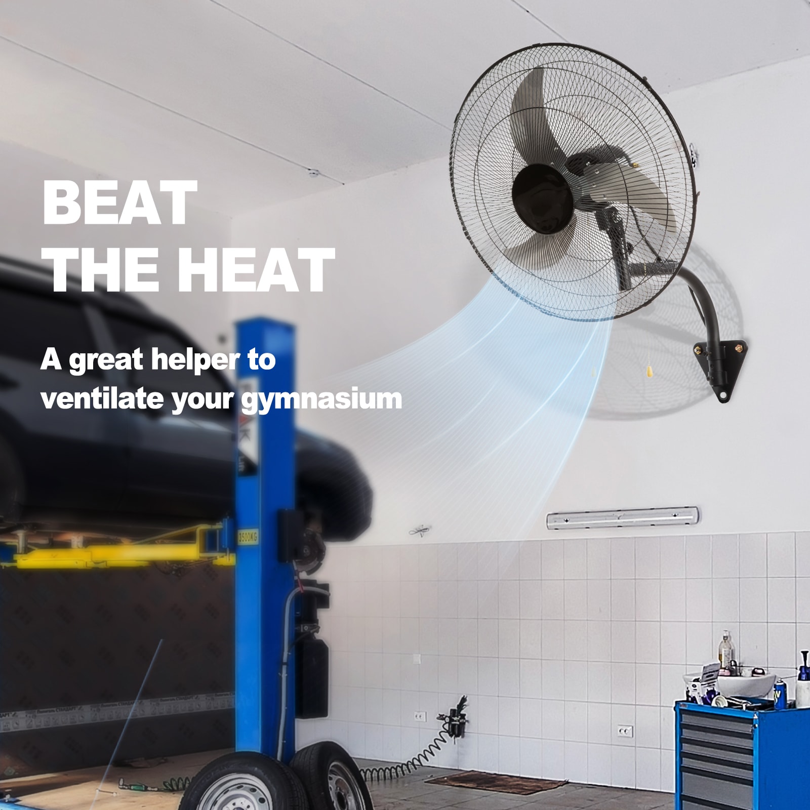 SVOPES SVOPESGYBGSFS00729V1 19.3-in Oscillation Indoor or Outdoor Black Wall Mounted Fan