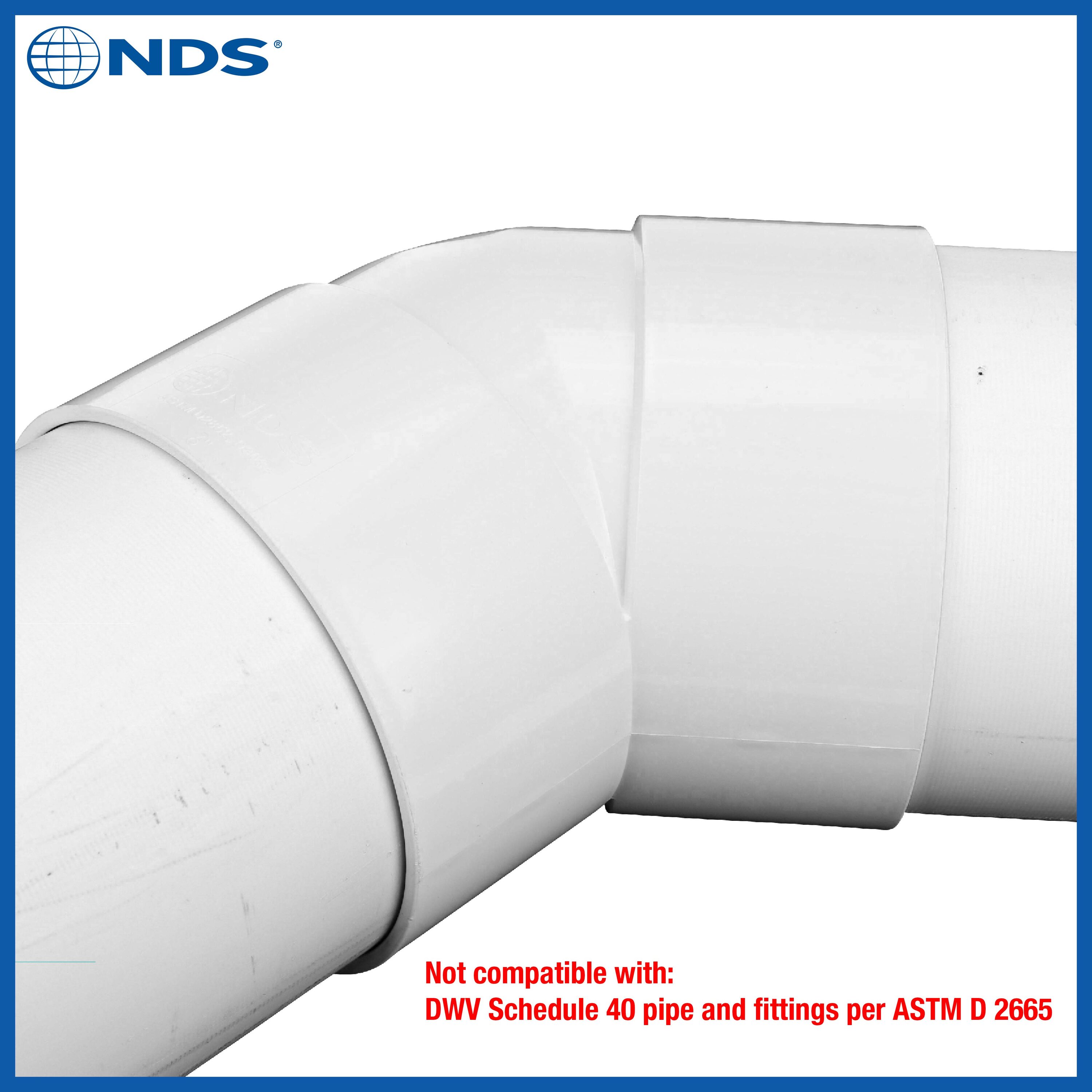 NDS PVC Sewer and Drain 45 Degree Elbow, 6 in. Hub X Hub in the Sewage ...