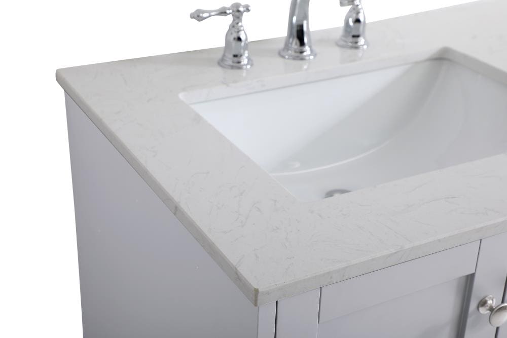 Sommerville 60" Gray Double Quartz Top Bathroom Vanity
