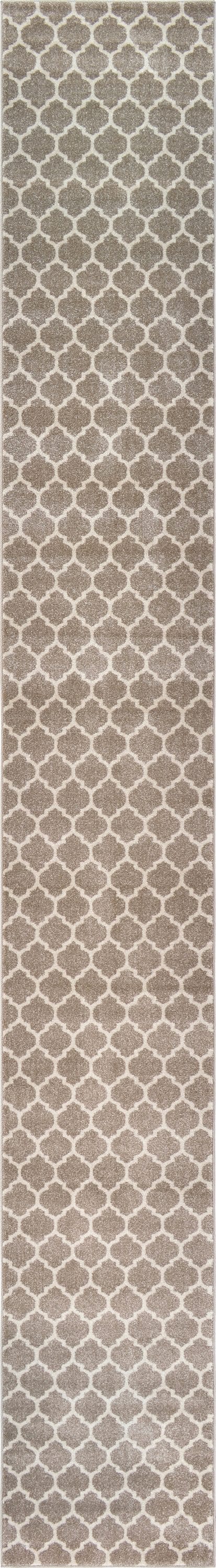 Unique Loom 3118697 Philadelphia Trellis 2 x 20 (ft) Loomed Polypropylene Light Brown/Beige Rectangular Indoor Geometric Industrial Runner rug