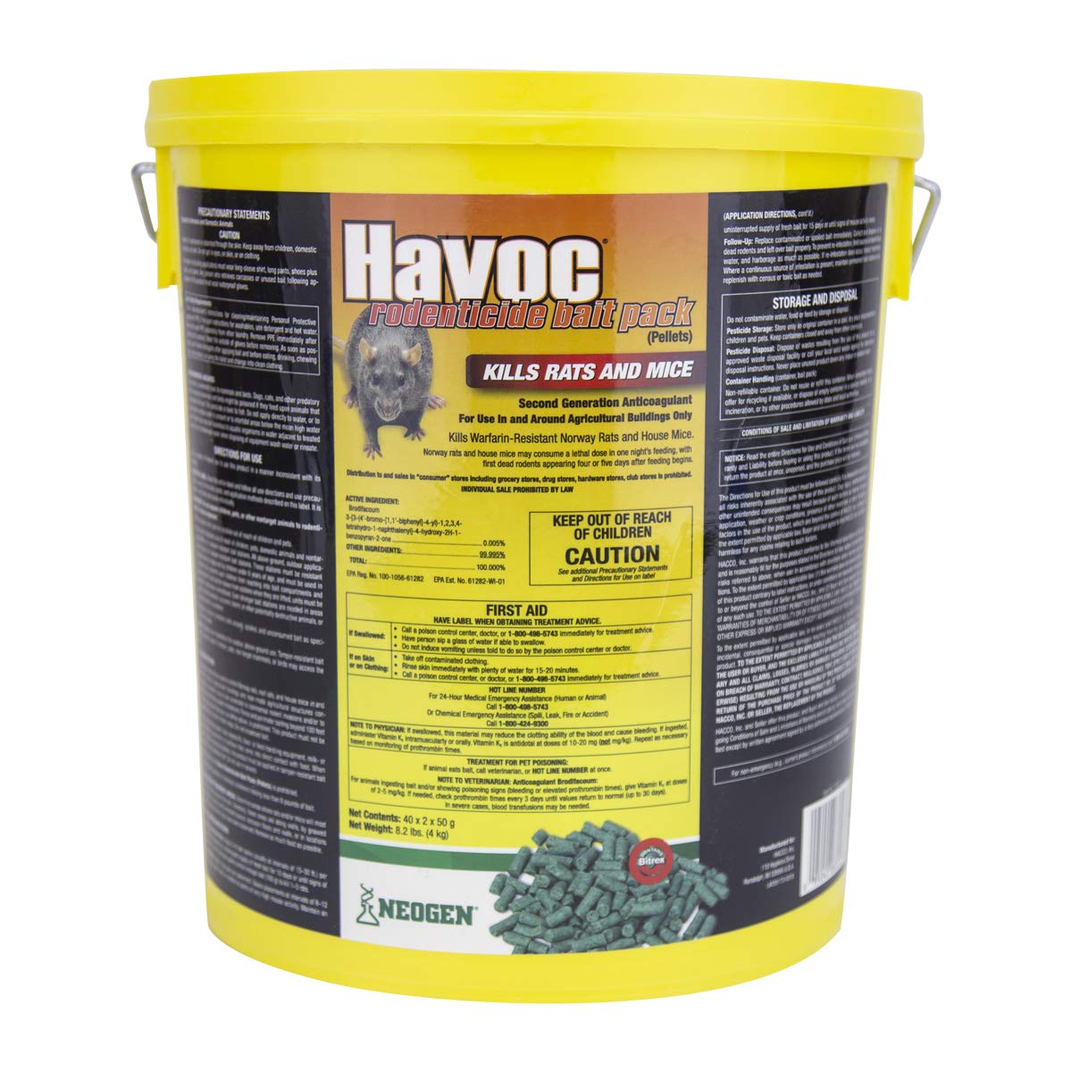 Victor Neogen Havoc Rat Mouse Bait Pellets 8 lb Pail