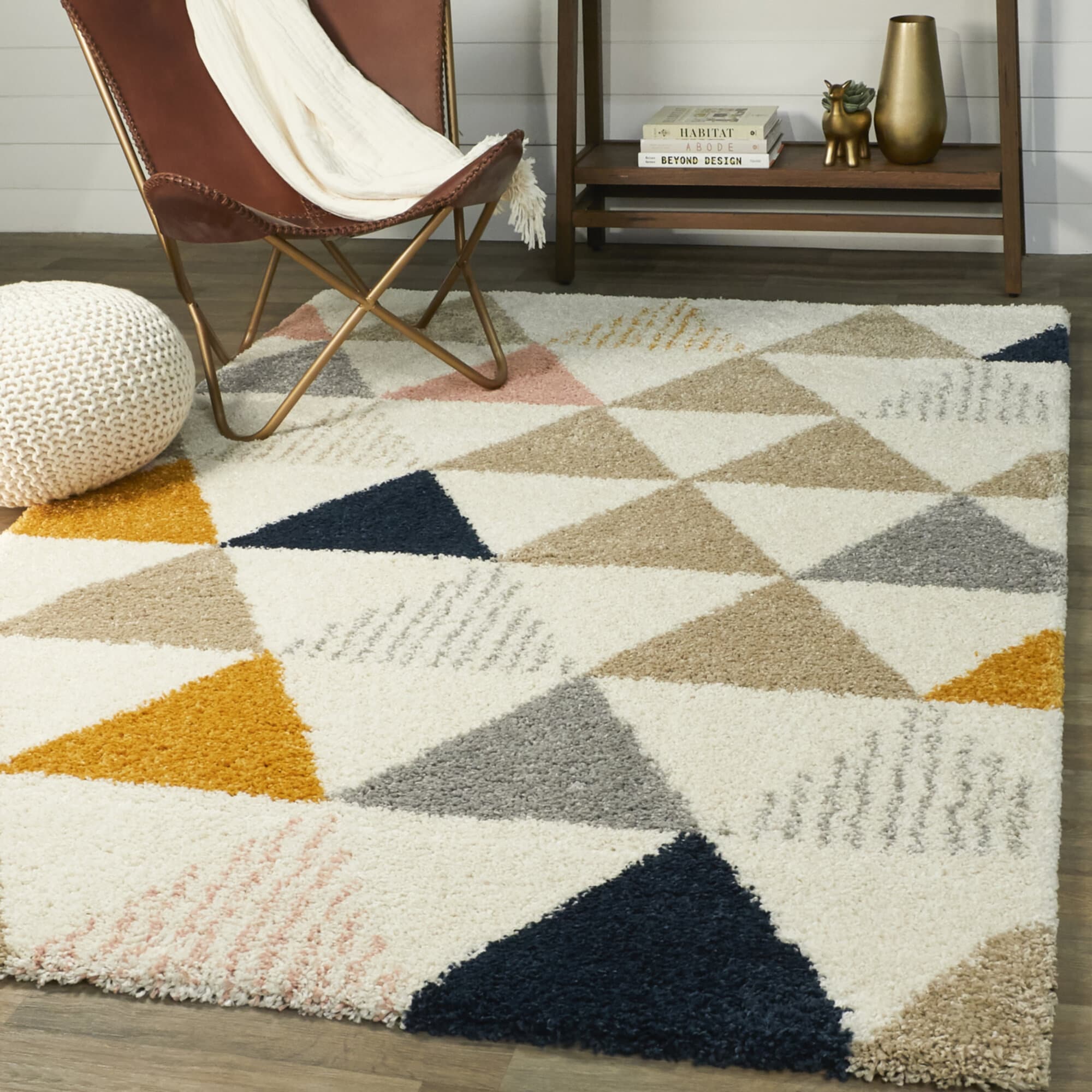 Balta 3012014 8 x 10 (ft) Loomed Polypropylene White Rectangular Indoor Geometric Bohemian/Eclectic Area rug
