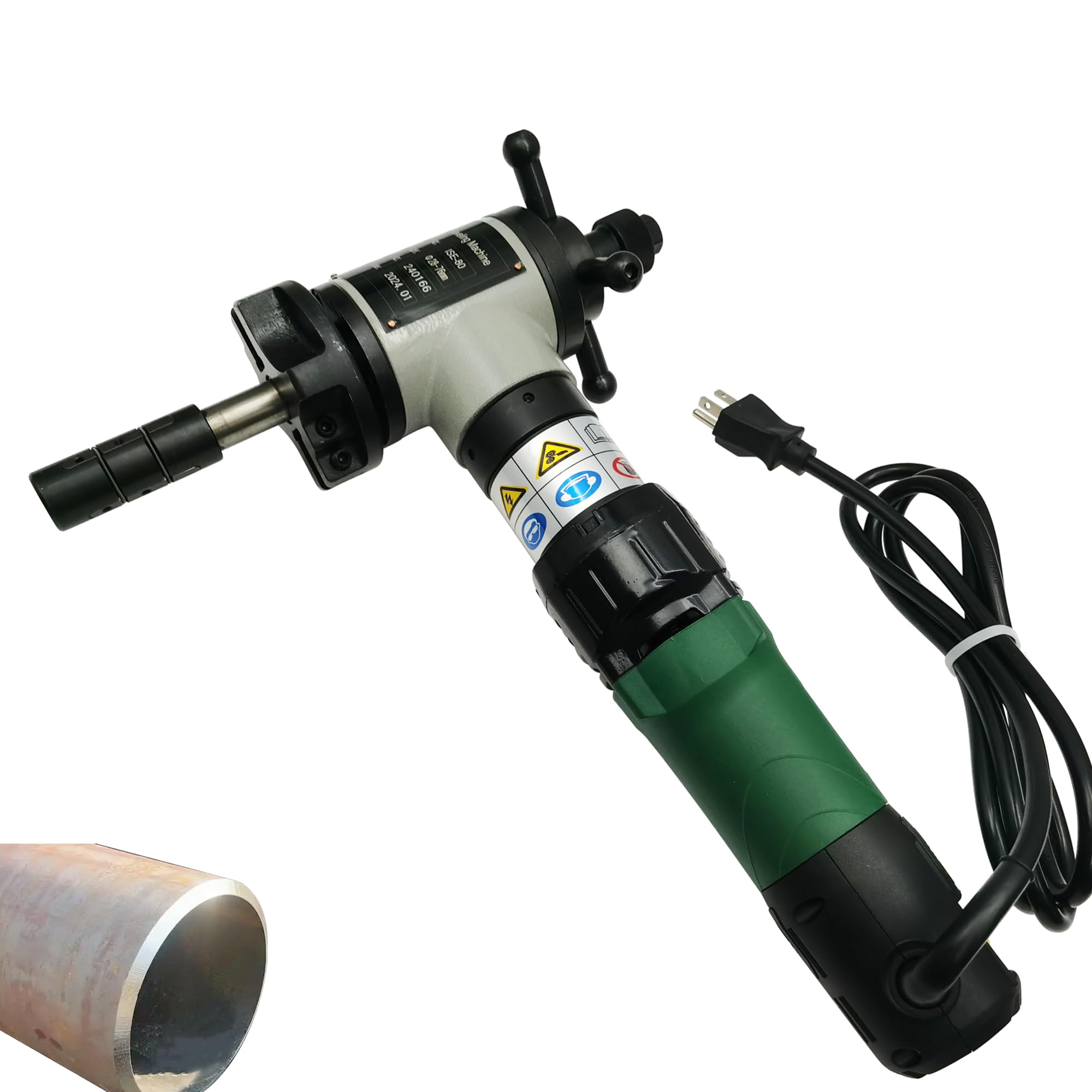 CYIKE  Electric Pipe Beveling Machine 1200W 220V Handheld Stainless Steel Pipe Cutting for One Inch One Tenth to Three Inch Diameter Pipes