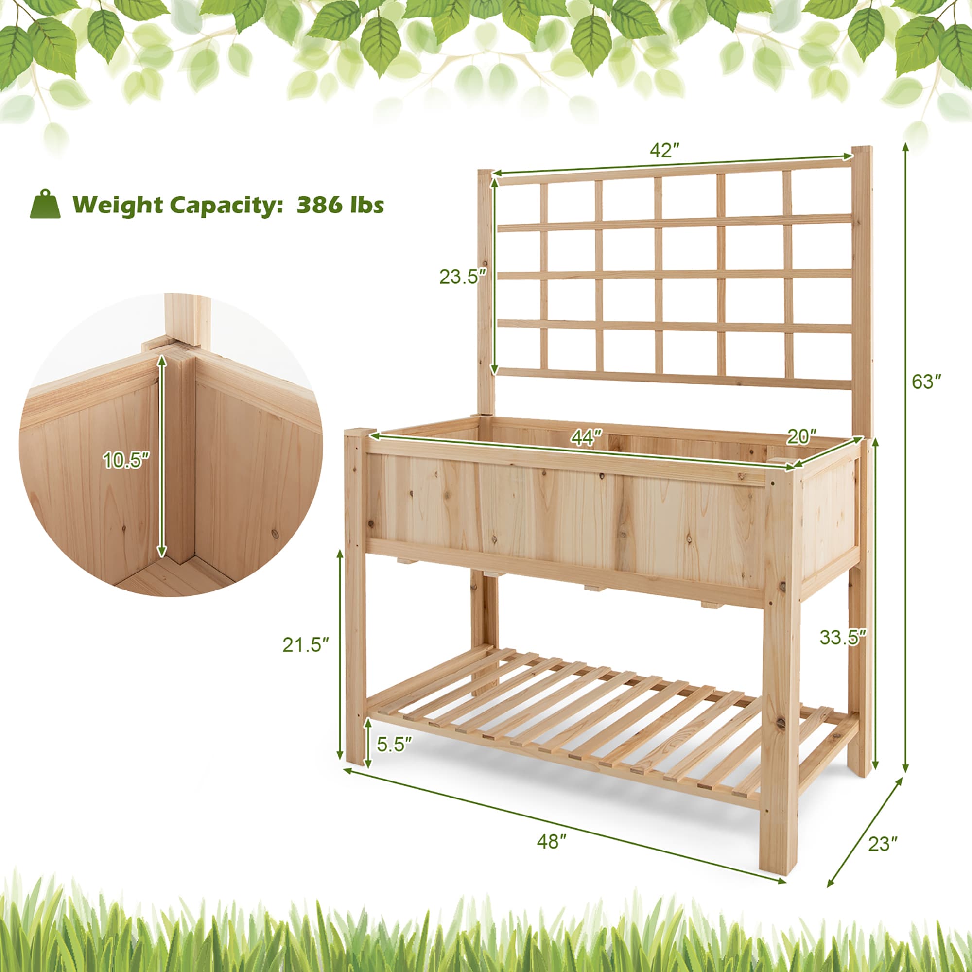 Costway LWS00601 Raised-Planter-Boxes - View #2