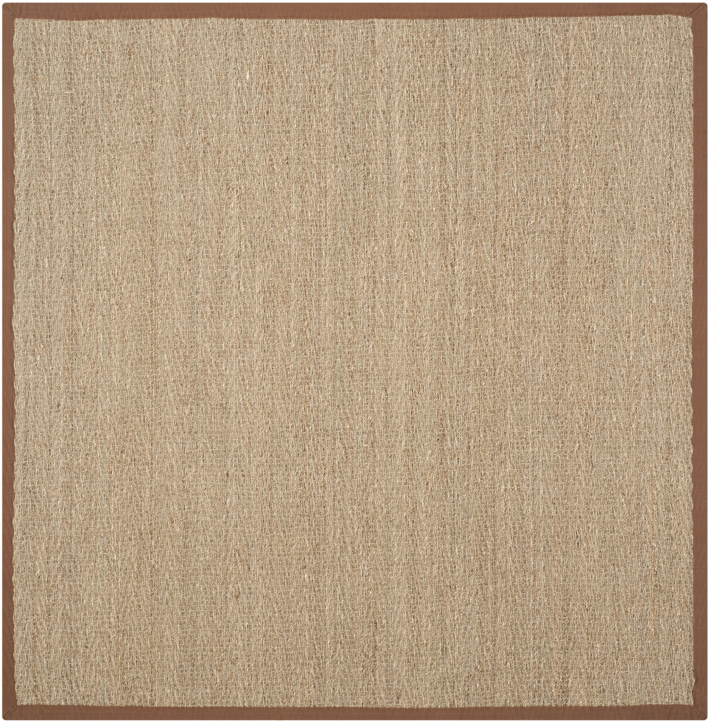Safavieh NF115B-6SQ Natural Fiber Montauk 6 x 6 (ft) Loomed Seagrass Natural/Brown Square Indoor Chevron Coastal Area rug
