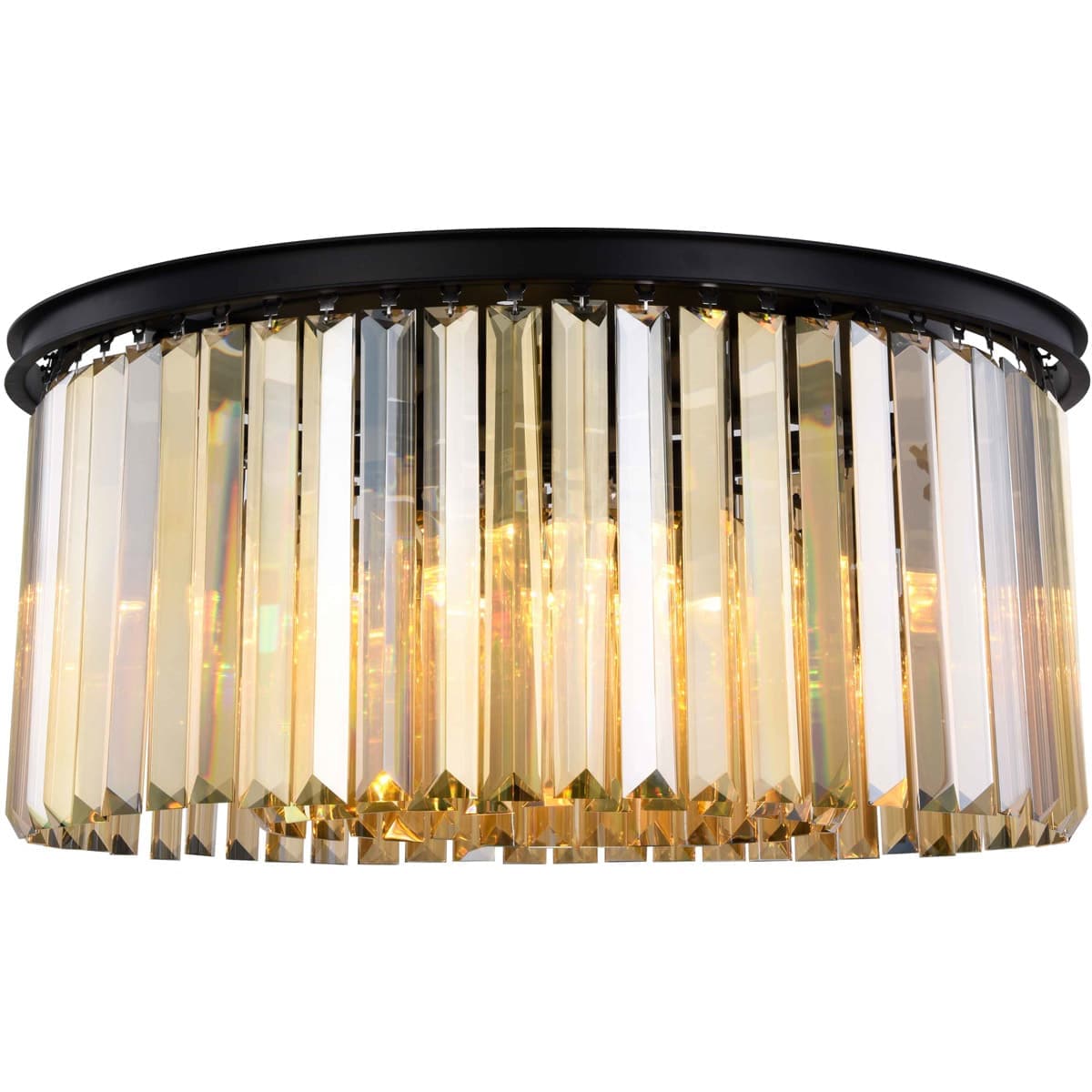 Elegant Lighting  1238F31MB-GT/RC Sydney Flush Mount Matte Black