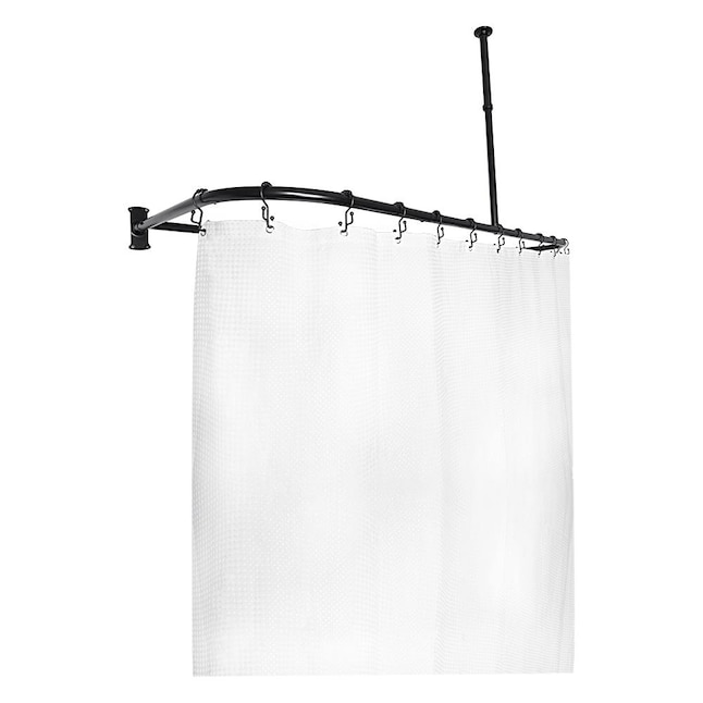 Utopia Alley 28 In To 61 Black Fixed Clawfoot Tub Shower Curtain Rod The Rods Department At Lowes Com