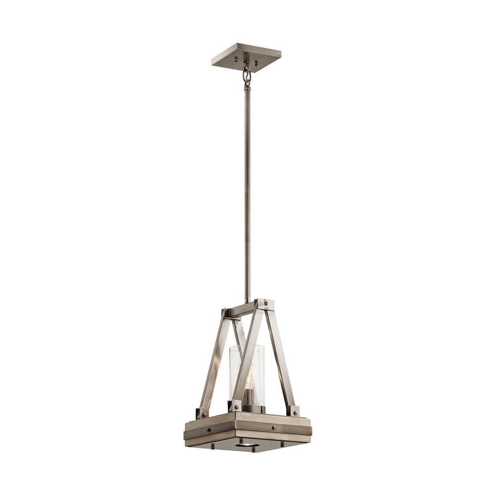 Kichler 43435CLP Colerne 2 -Light Classic pewter Traditional Clear glass Lantern Medium Hanging Pendant light