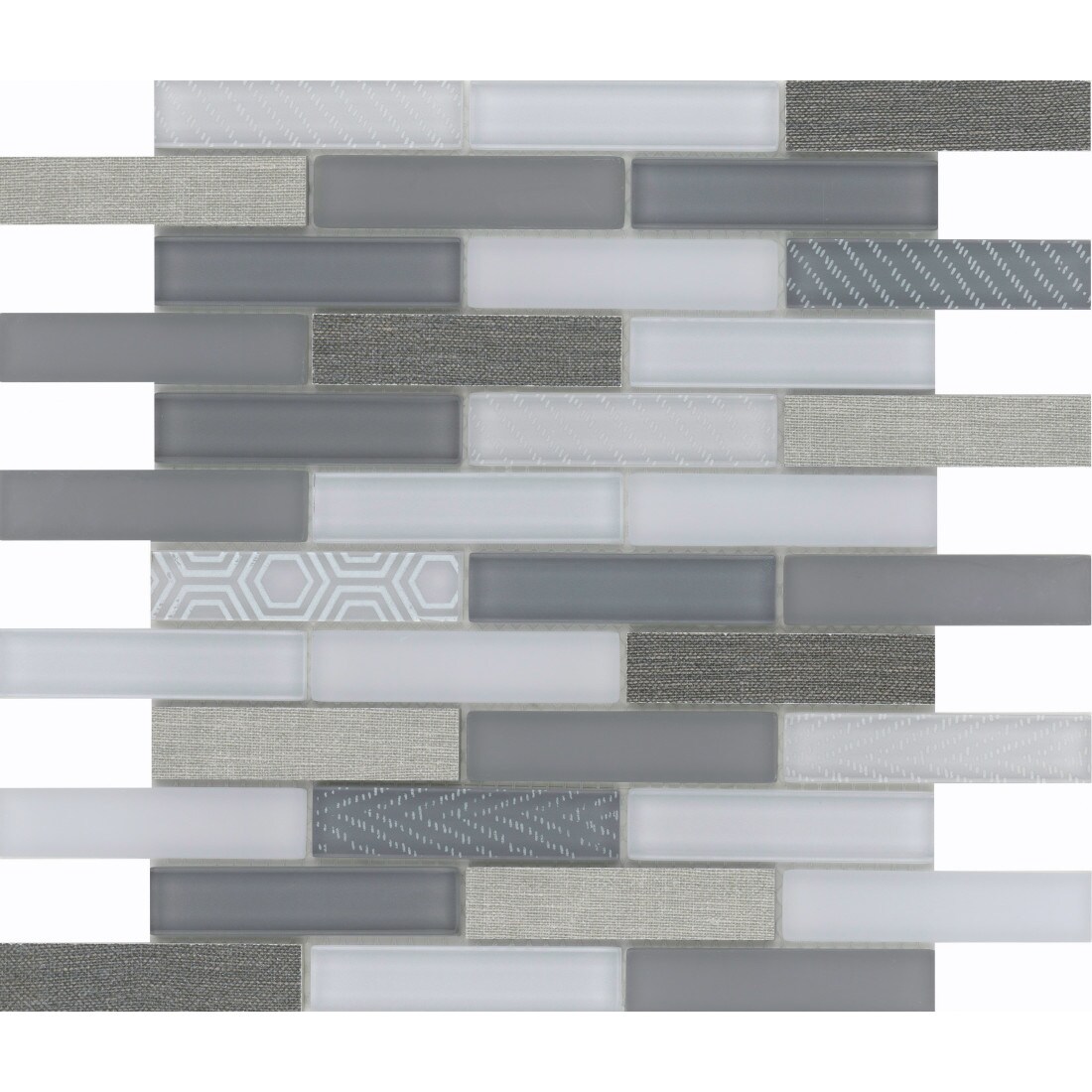 Emser W94VOLAVE1212MO Volare Nebbia 12-in x 12-in Glossy Glass Linear Patterned Wall Tile (3.84-sq. ft/ Carton)