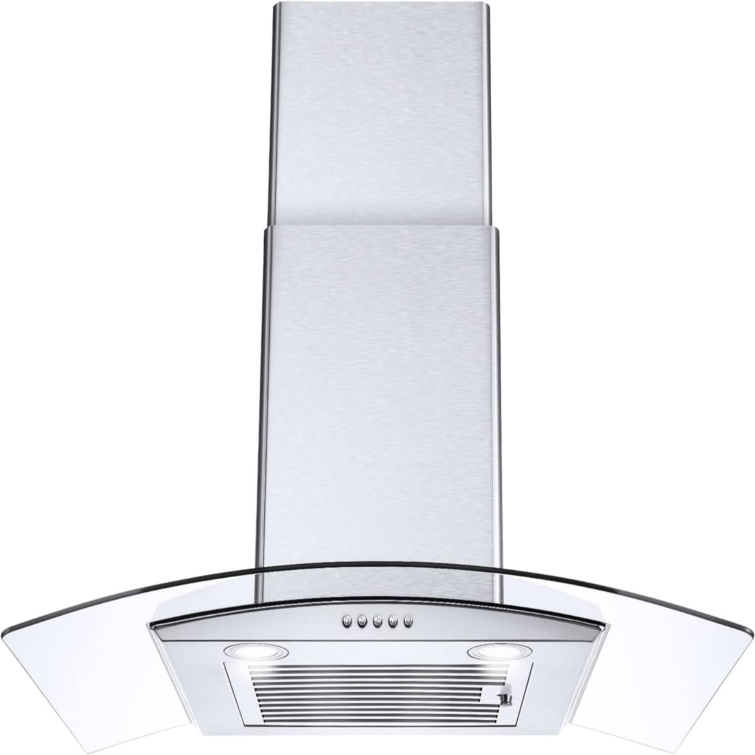 30'' Stainless Steel Convertible Wall Mounted Range Hood with Glass Canopy