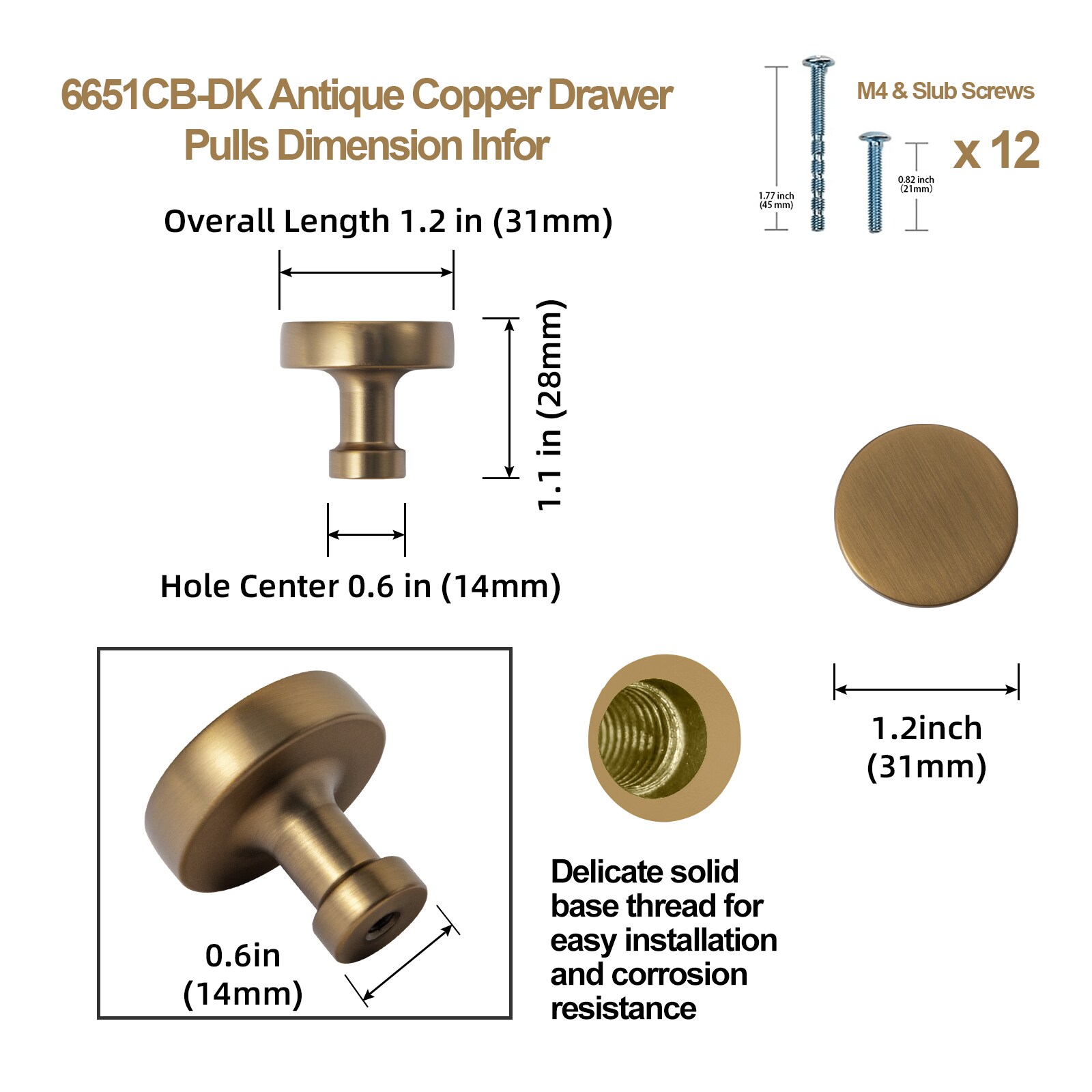 Miaokesen 6651CB-DK Cabinet-Knobs - View #2