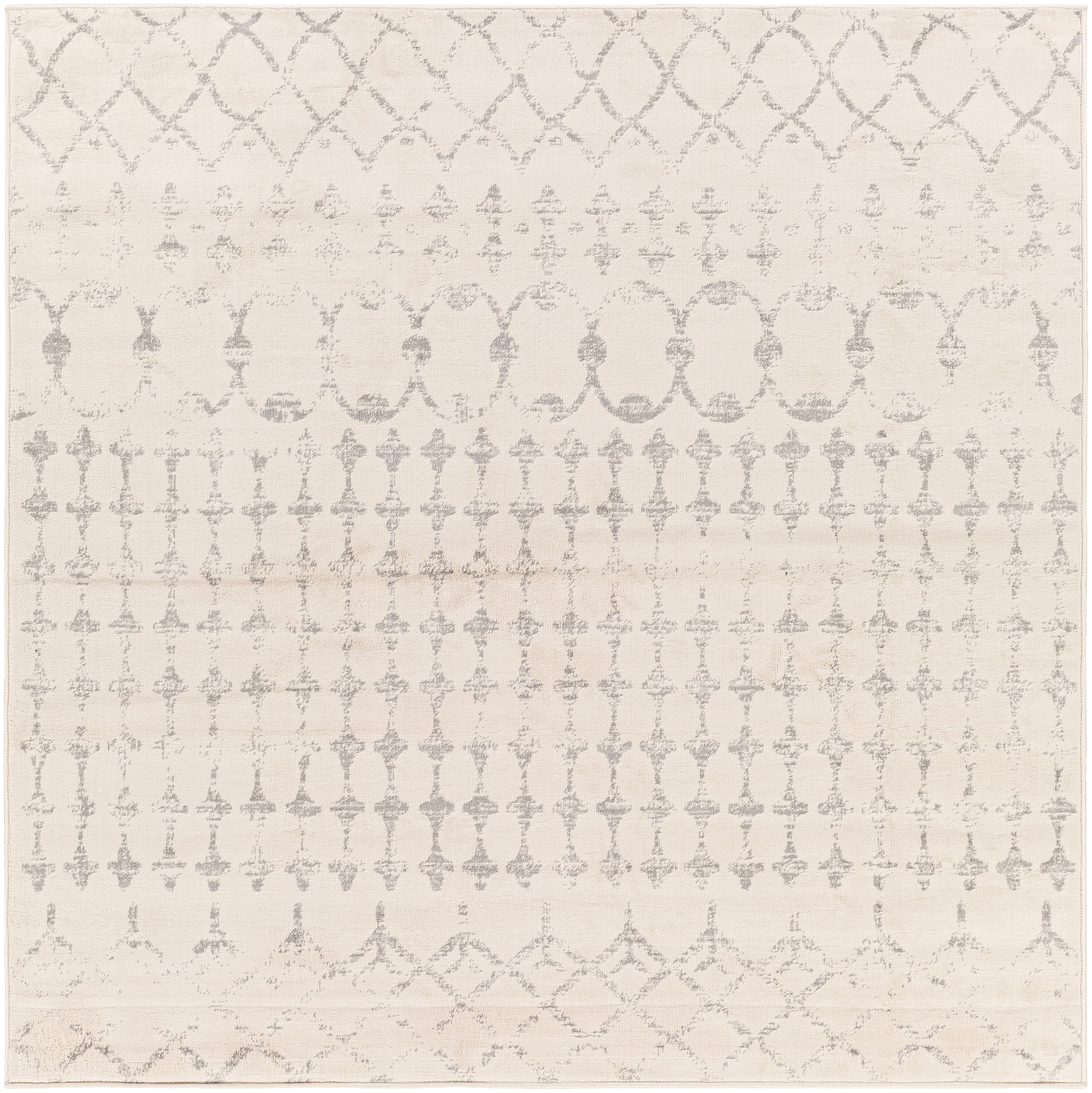 Livabliss ROM2343-67SQ Roma 7 x 7 (ft) Polypropylene Cream Square Indoor Tribal Global Area rug