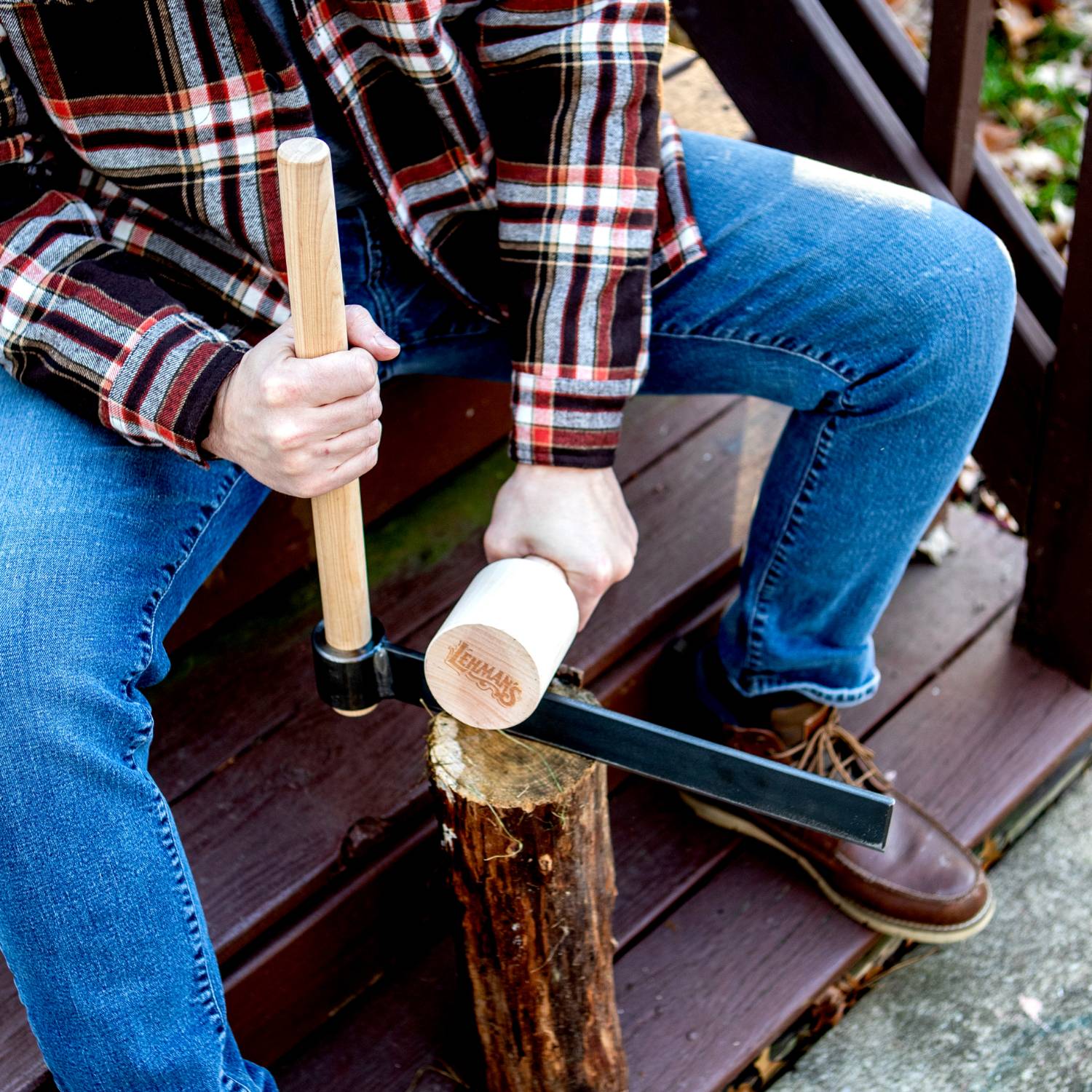 Lehman's 1738340 Lehmans Wood Froe and Mallet Set - for Wood-Splitting - Making Kindling and Woodworking - USA Made