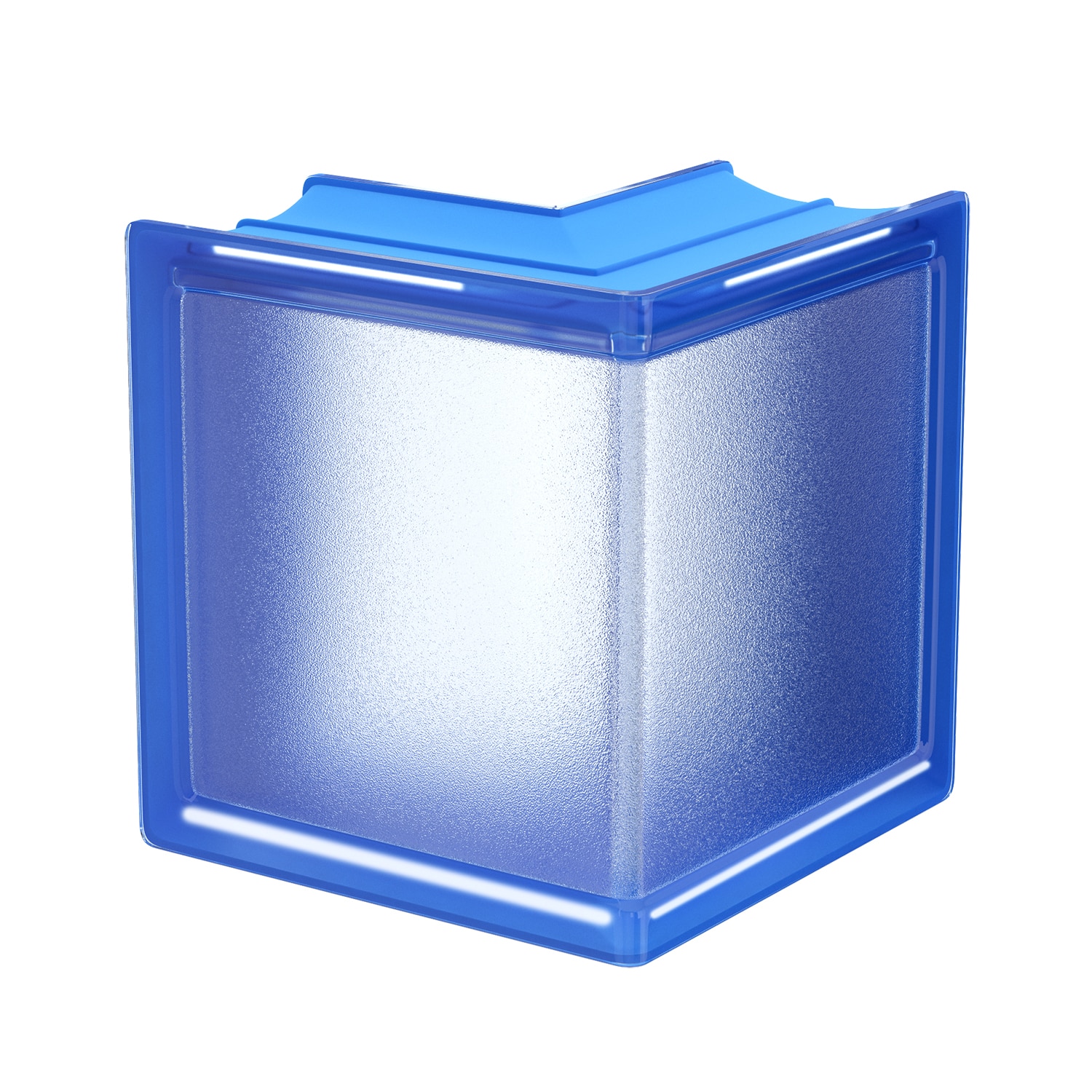 myMINIGLASS 123413 Blueberry Corner Crackled Glass Block ( 6-Inches H x 6-Inches W x 3-Inches D )