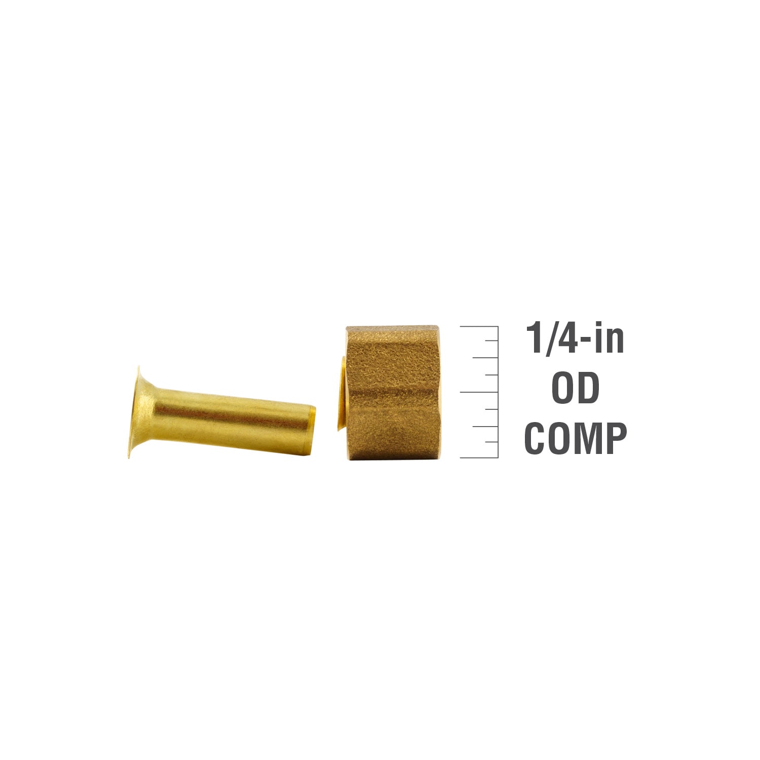 2 Pack 1/4 Compression Nut & Ferrule Combo for 1/4 OD Tube Brass Sleeve  Nut