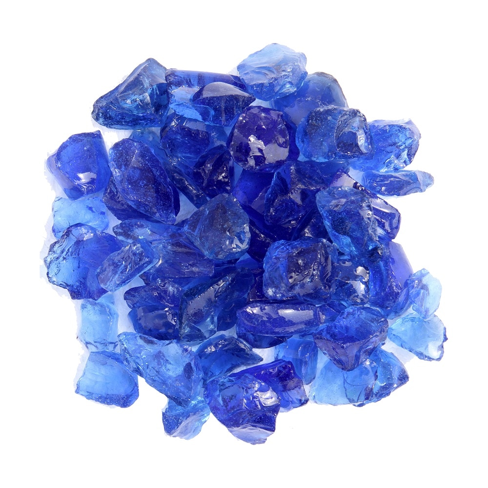 Hiland RGLASS-OB Az Patio Heaters Recycled Fire Pit Fire Glass In Ocean Blue
