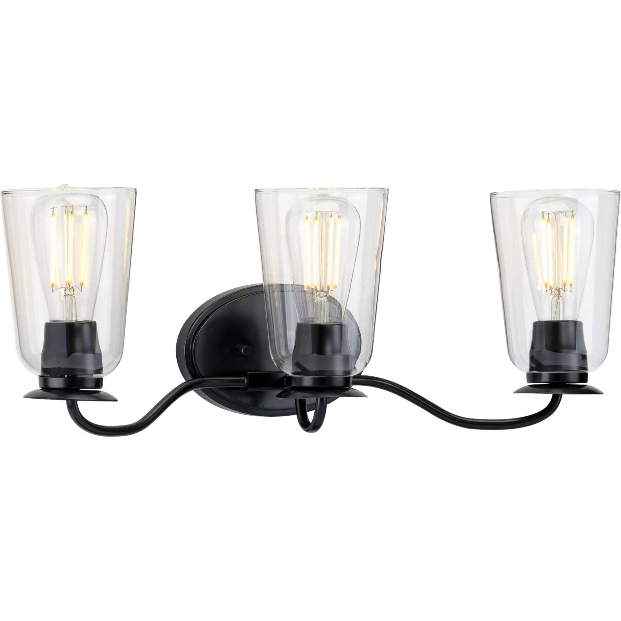Progress Lighting P300263-031 Durrell 22.375-in 3-Light Black Coastal Vanity Light
