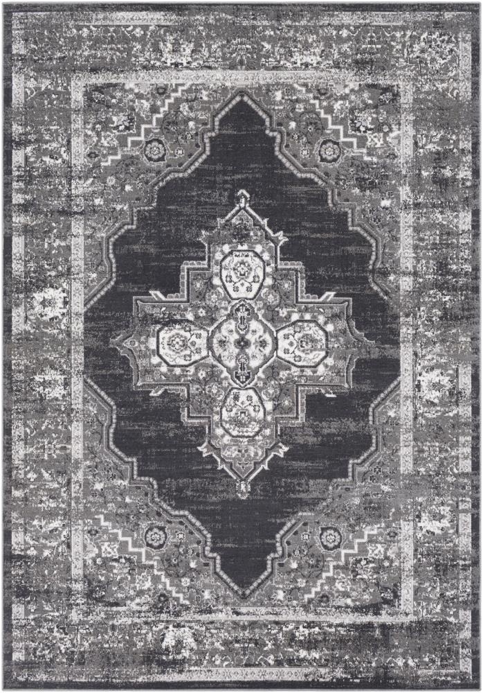 Surya ETS2314-5376 Rafetus 5 x 8 Black Medallion Oriental Area Rug
