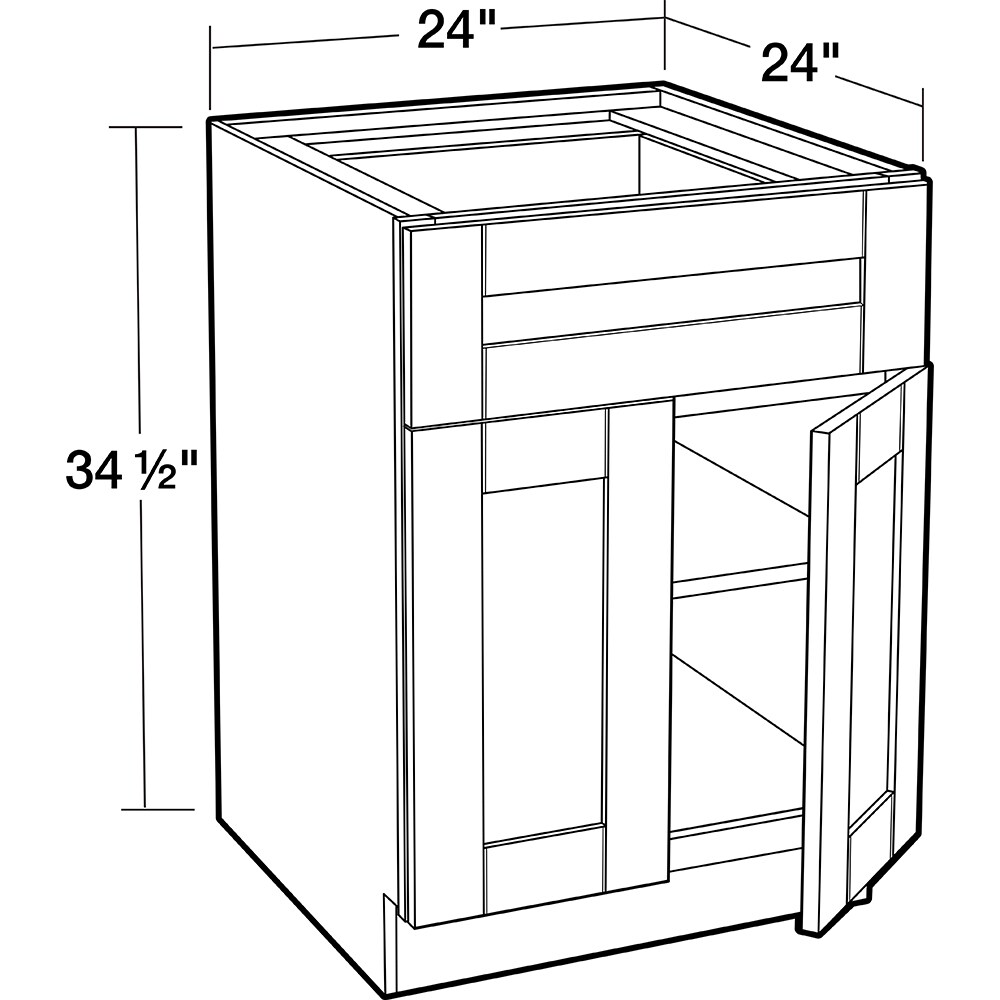 Luxxe Cabinetry Weston Express 30-in W x 34.5-in H x 24-in D Volcano Gray Sink  Base Fully Assembled Plywood Cabinet (Recessed Panel Shaker Door Style) in  the Kitchen Cabinets department at