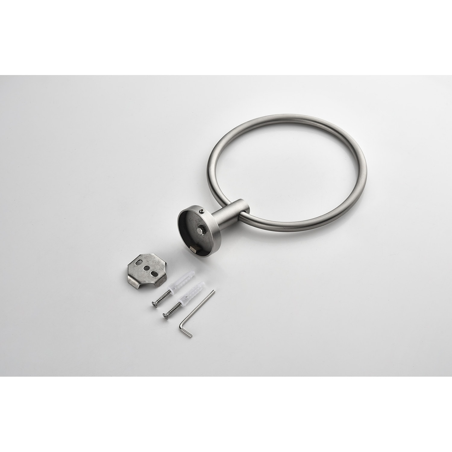 MYRYY - 3 Pieces Brushed Nickel Decorative Bathroom Hardware Set Towel Ring Toilet Paper Holder R...