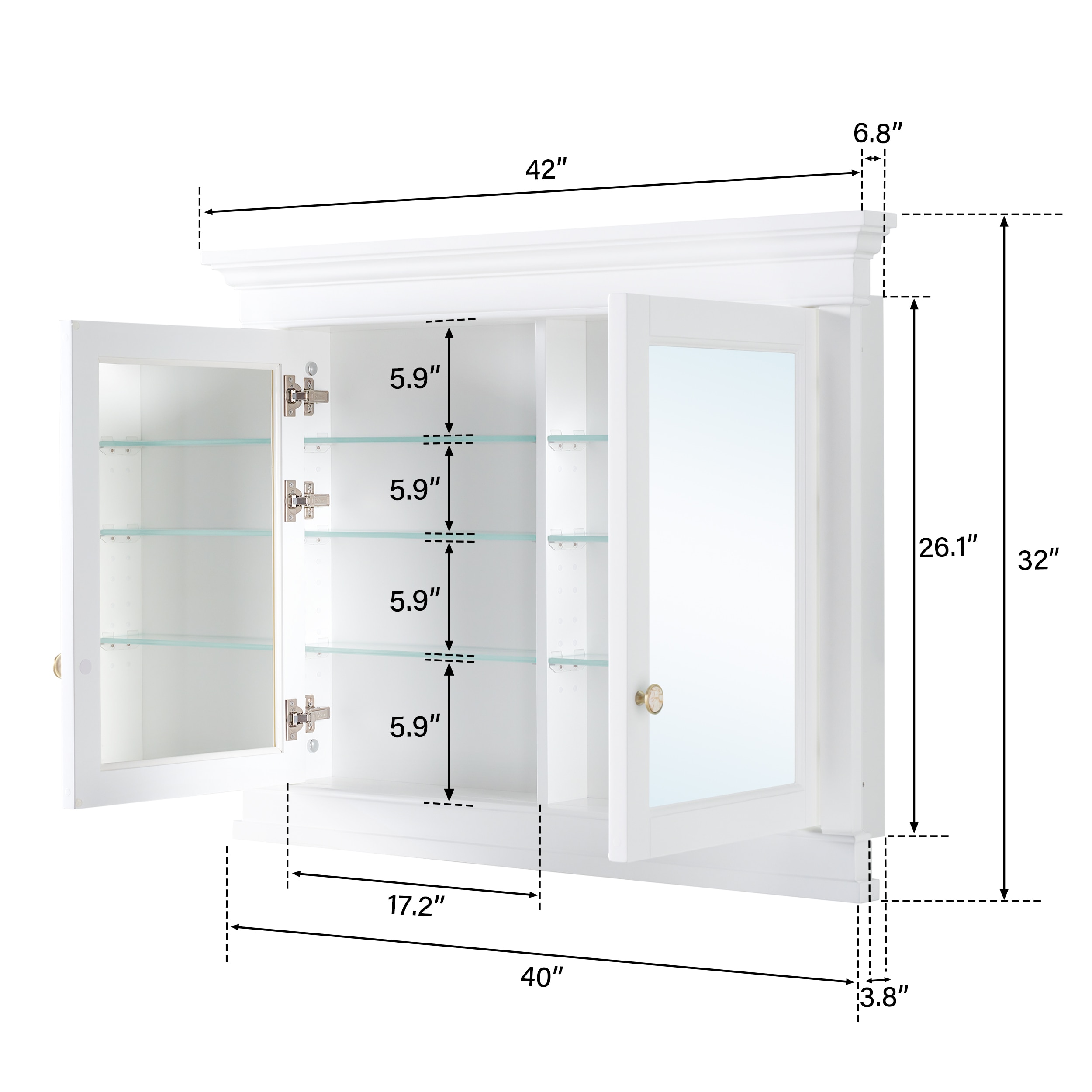 WELLFOR KAFMC4F2-6036 Bathroom-Medicine-Cabinets - View #14