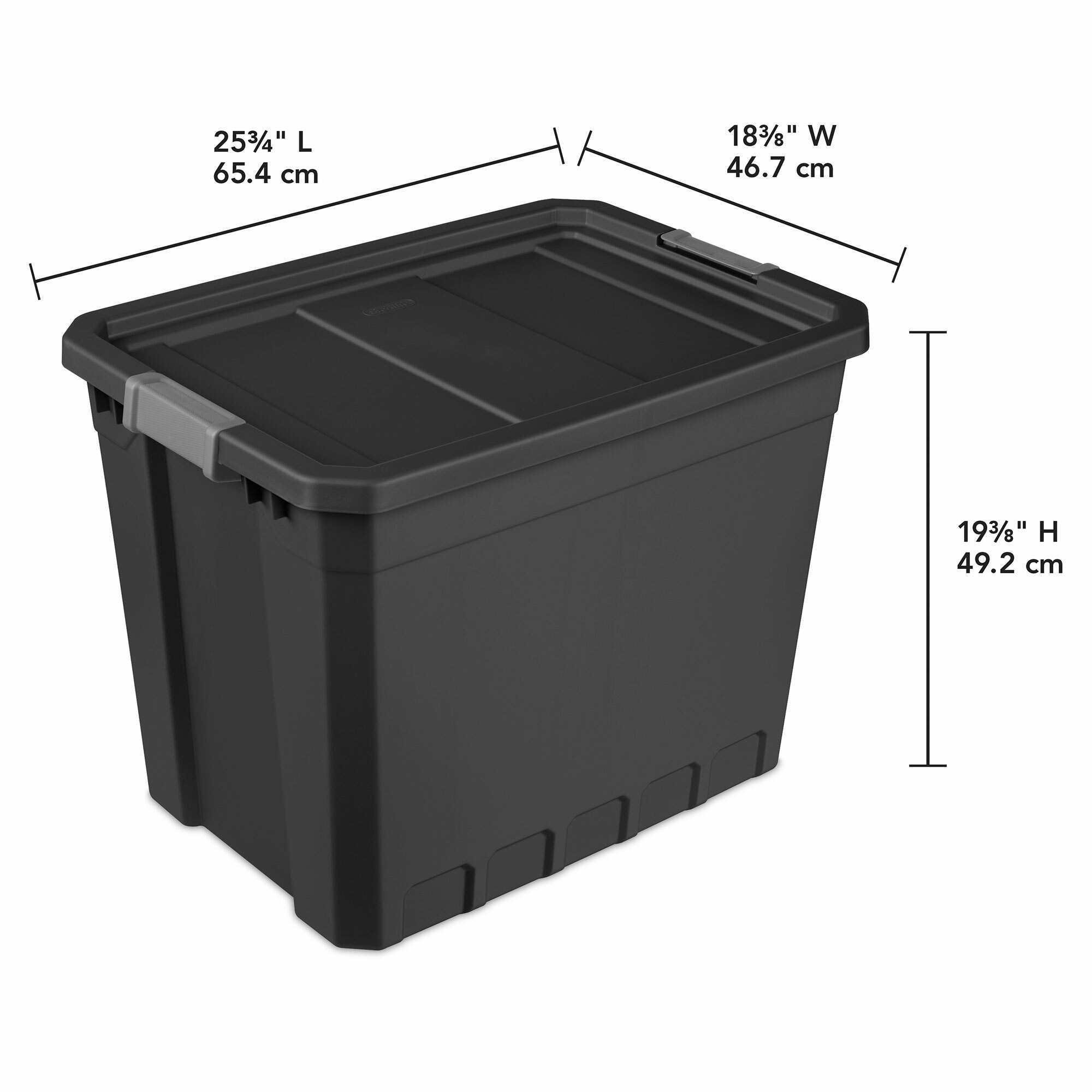 Sterilite - 27-Gallon Durable Industrial Storage Tote Black 4 Pack