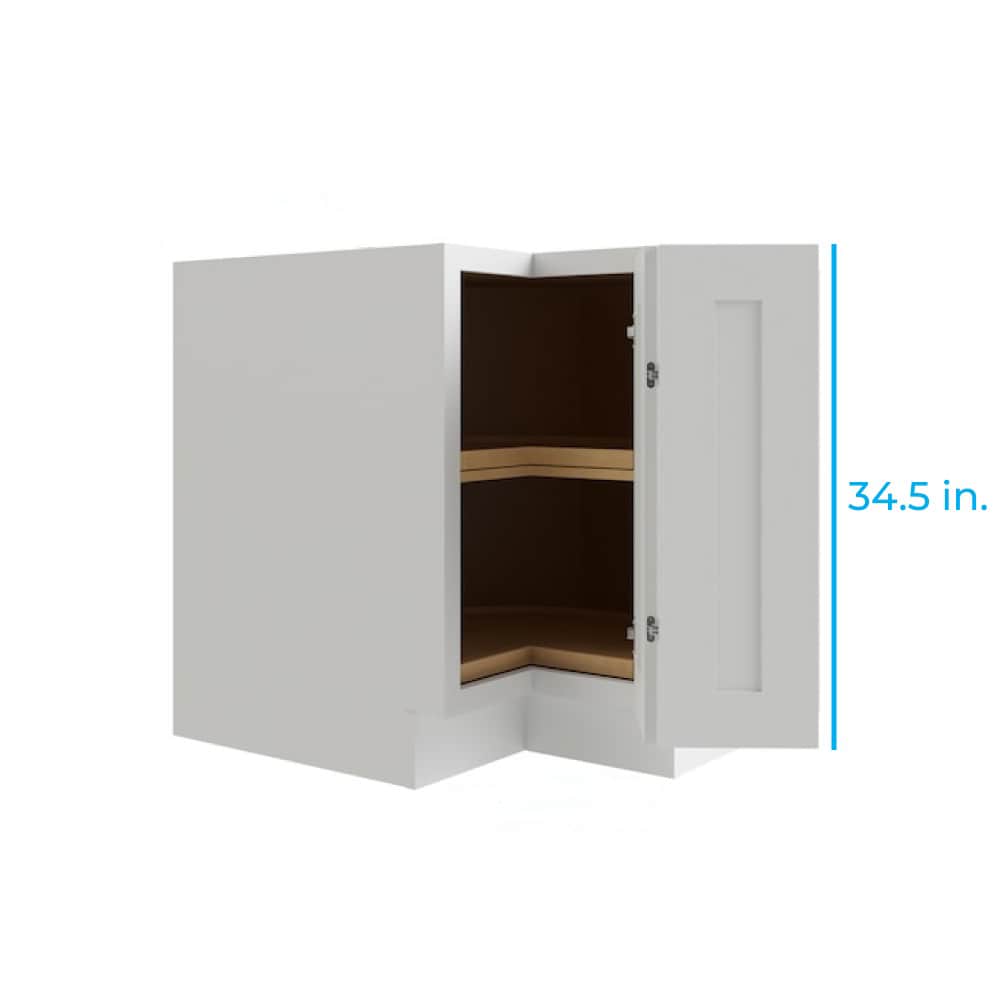 RELIABILT Parkstone 29-in W x 34.5-in H x 21-in D White Lazy Susan Corner Base Fully Assembled Plywood Cabinet (Shaker Style)