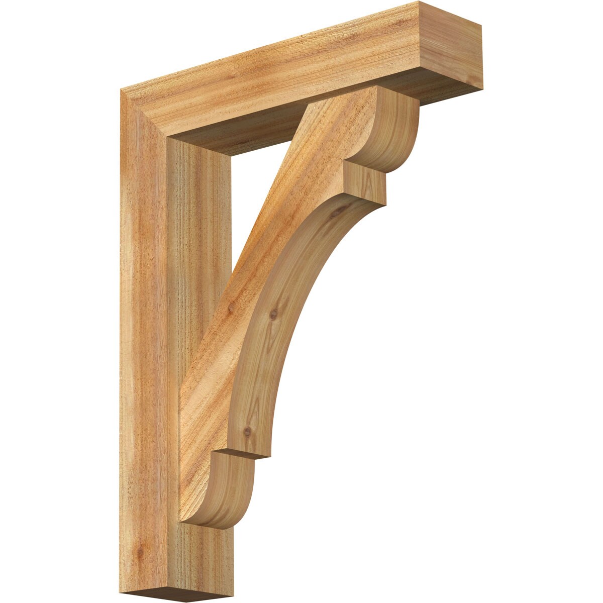 Ekena Millwork 1463447 Olympic block rough sawnbracket with offset brace 6-in x 24-in x 32-in Western red cedar Brown Wood Standard bracket