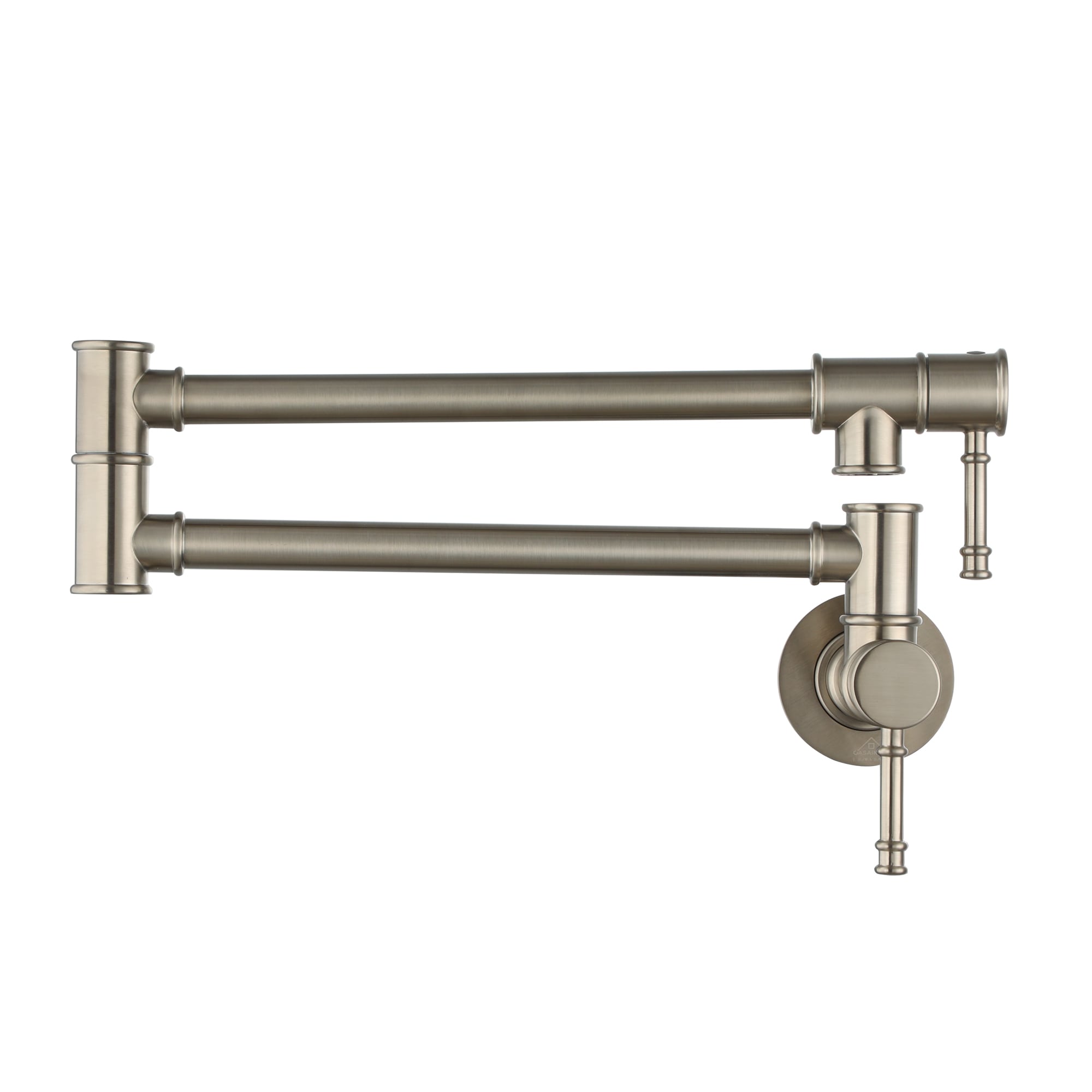 CASAINC KCLT0058-BN Wall-mounted folding pot fille Brushed Nickel Double Handle Wall-mount Pot Filler Kitchen Faucet