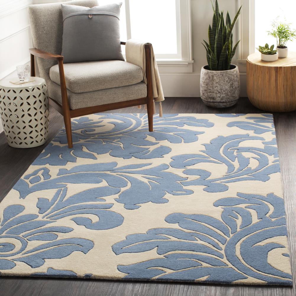 Surya ATH5076-810OV Athena 8 X 10 Wool Blue Oval Indoor Floral/Botanical Area Rug