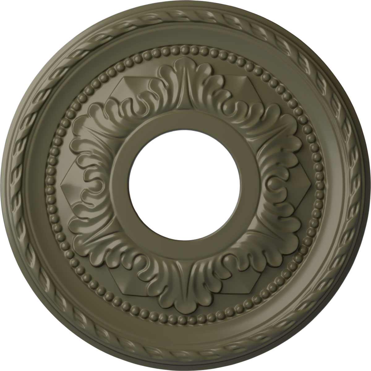 Ekena Millwork CM12PMPTF Palmetto 12.125-in W x 12.125-in L Painted Turtle Polyurethane Whole Ceiling Medallion