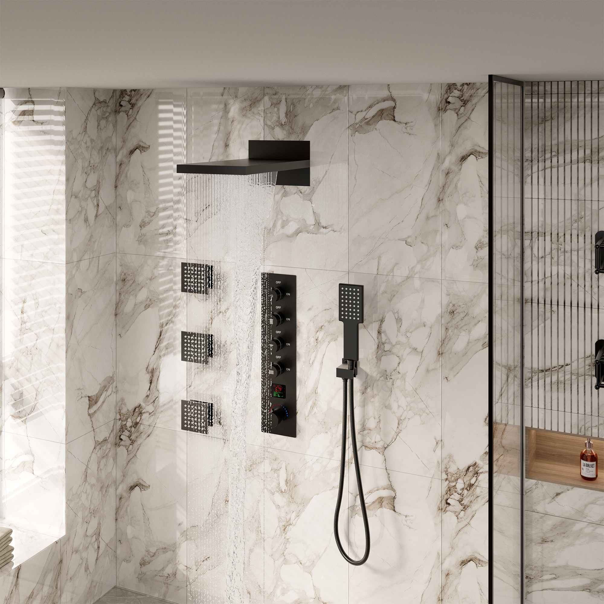 CASAINC KCHS0021-LEDBN Showerhead-Bar-Panels - View #4