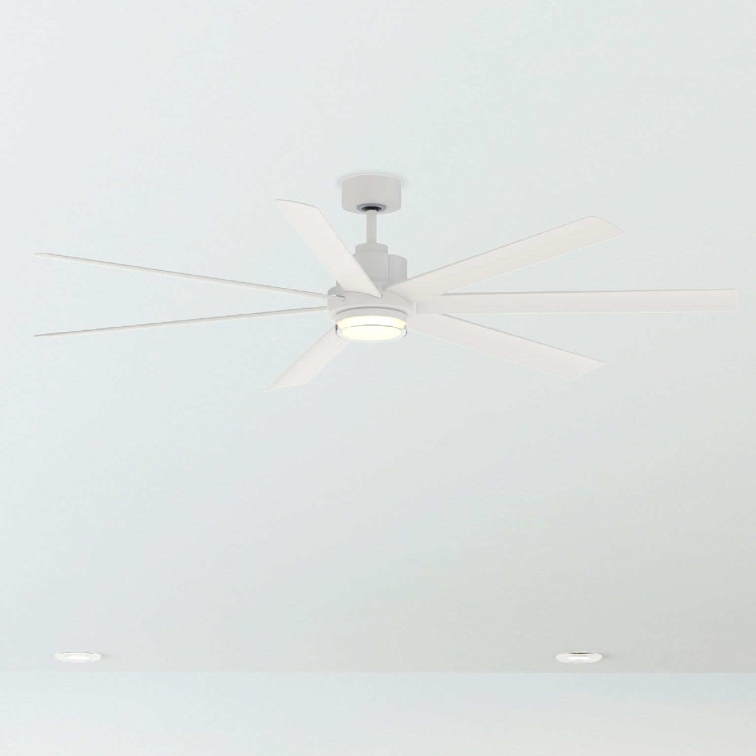Fanimation FPD6872MWW Pendry 72 72-in Outdoor Smart White with Matte White Blades Ceiling Fan Without Light - Remote Included ( 7 -Blade )