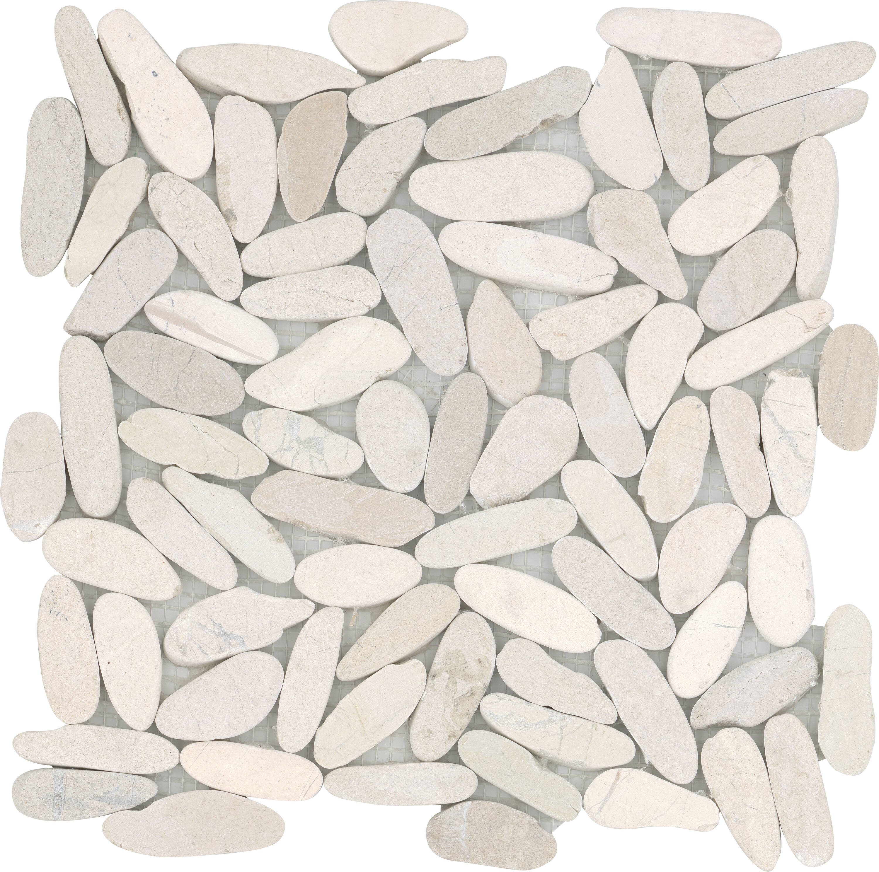 Emser Flat Venetian Pebble 11-Pack Ivory Natural Stone Border Tile (12-in x 12-in)