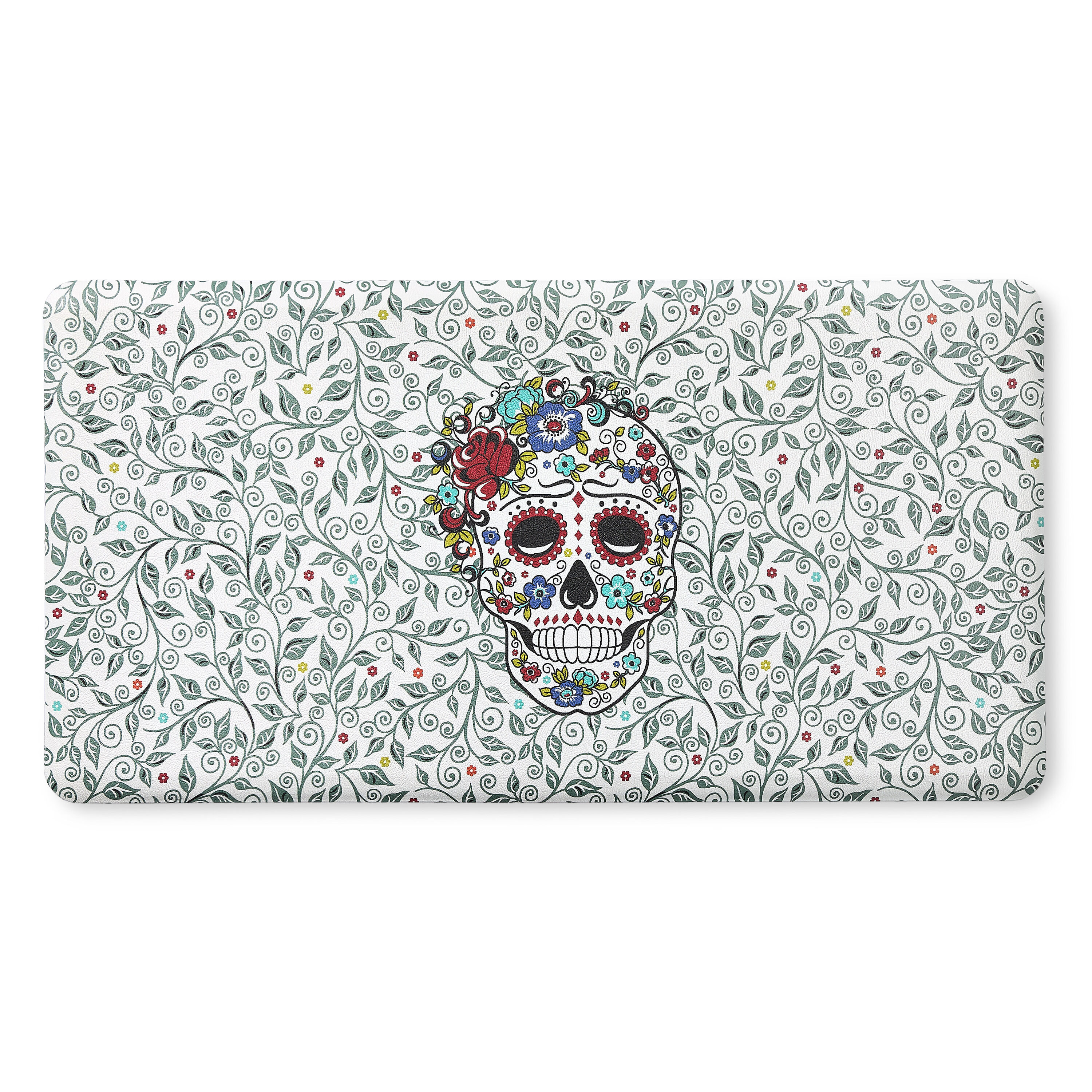 Fiesta 20-E014-590 2-ft x 3-ft White/Red/Black PVC Rectangular Indoor Decorative Anti-fatigue mat