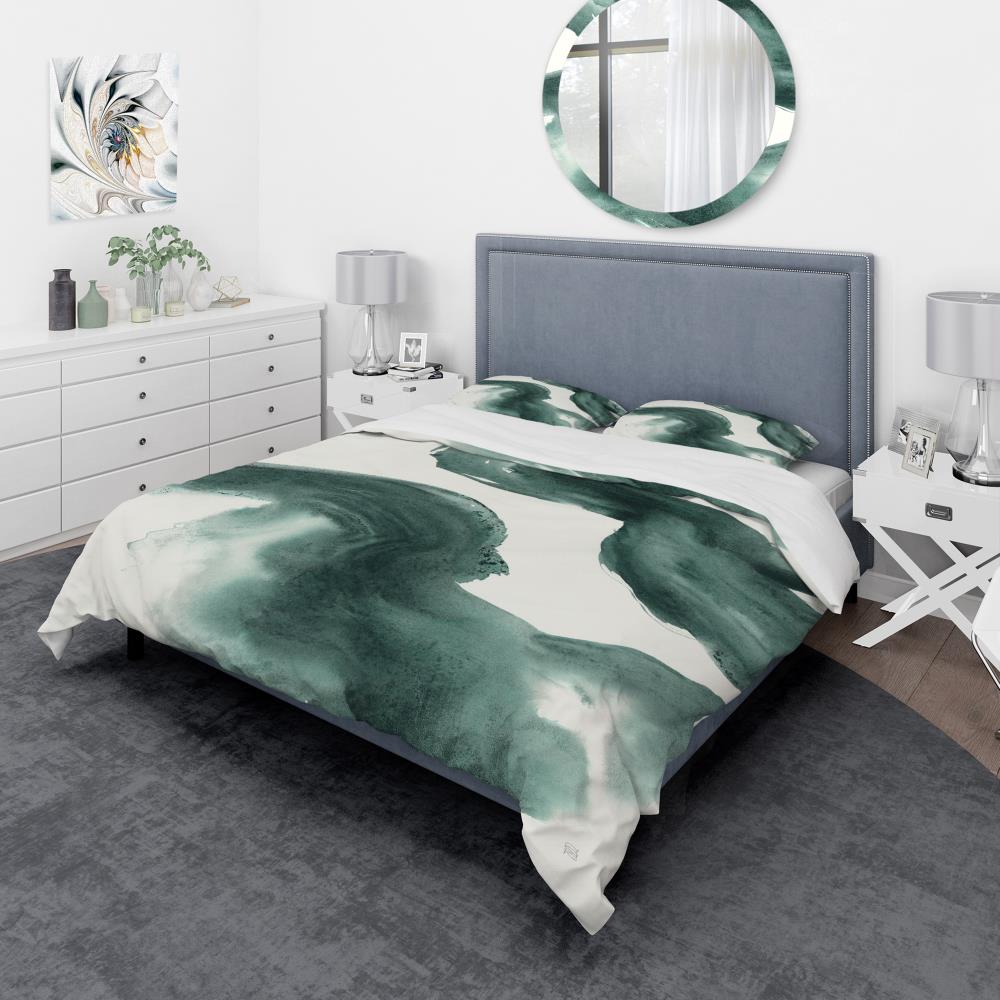 Designart BED30399-K 3 -Piece Green King Duvet cover Set