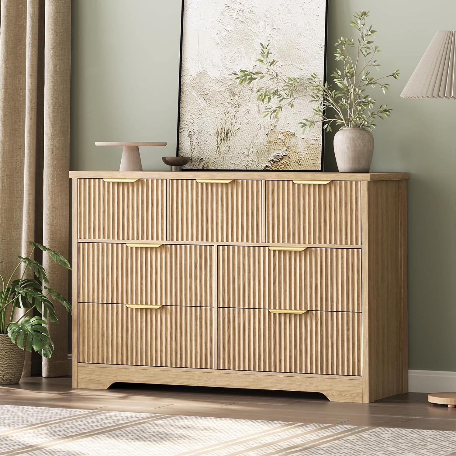 GAOMON Fluted Dresser for Bedroom with 7 Drawers 47.24 inch Wide Modern ...
