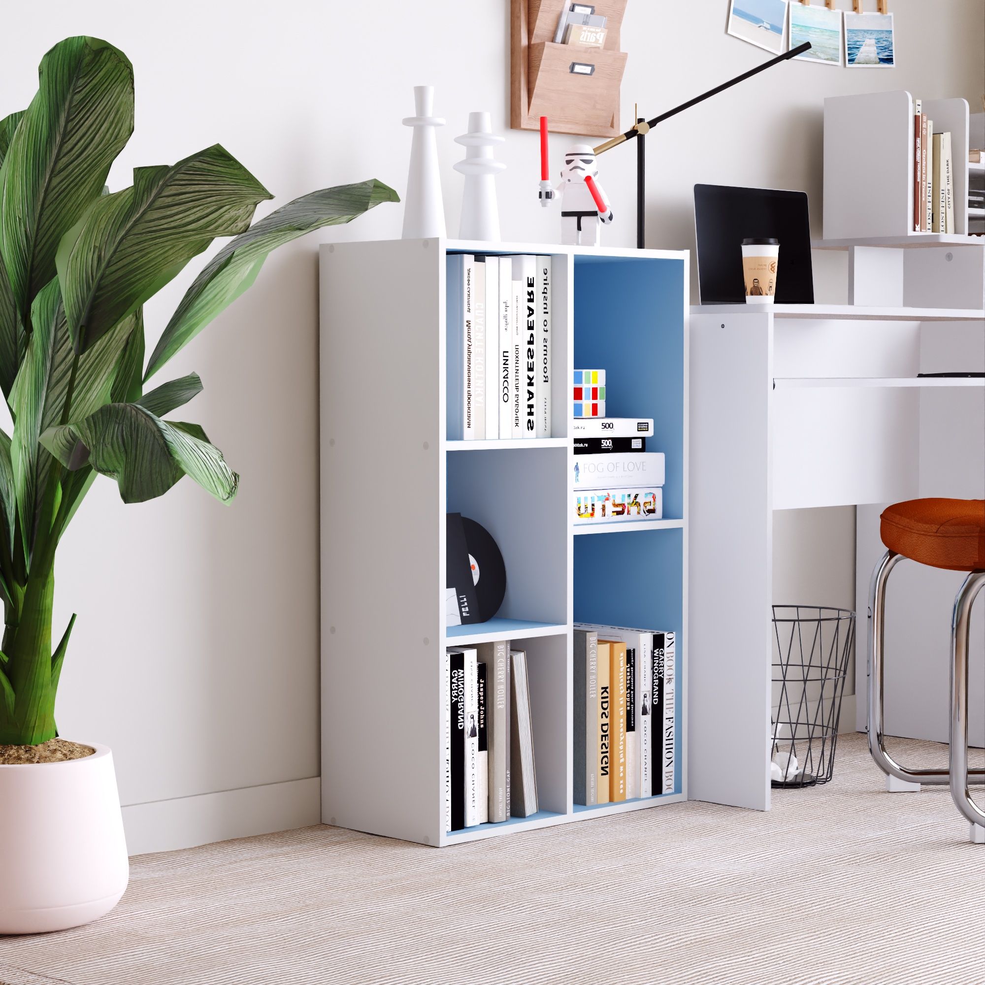 HomLux 11069WH/LBL-A bookcases - View #3