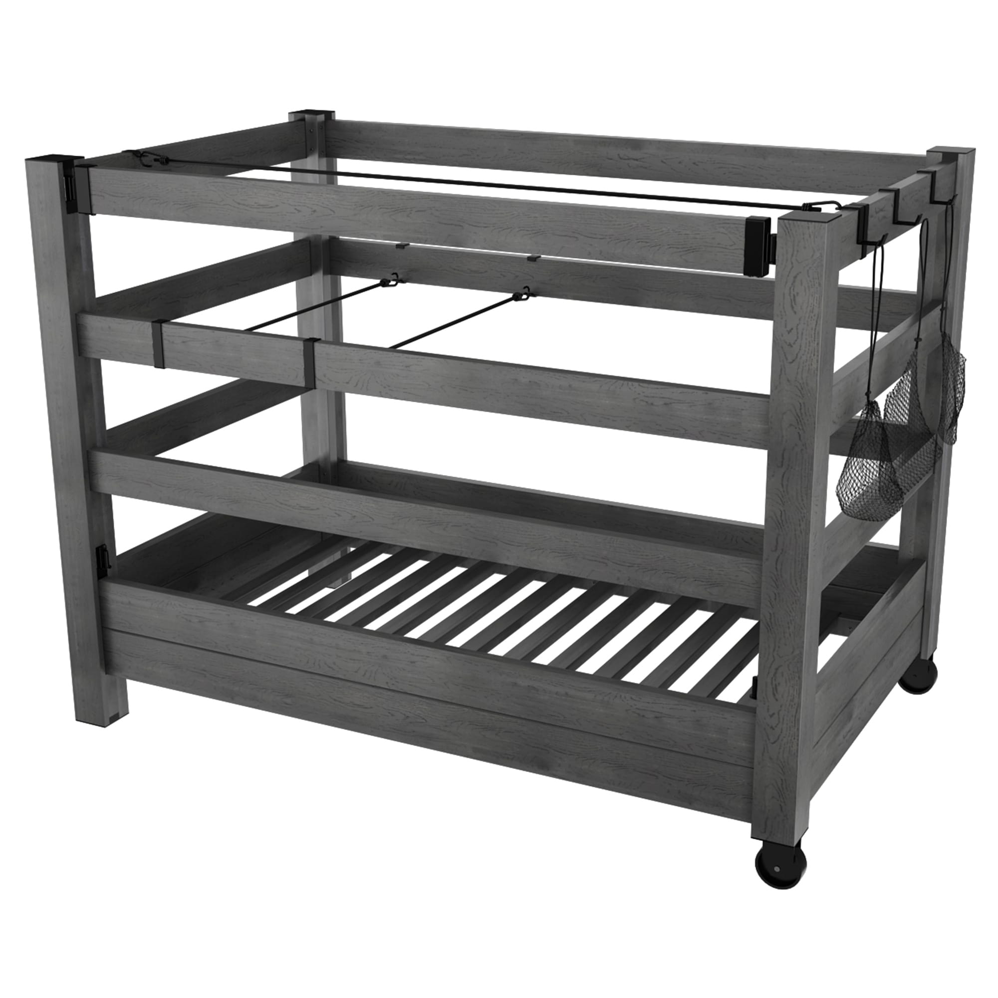 Charcoal Gray Adjustable WoodTek Vinyl Poolside Organizer
