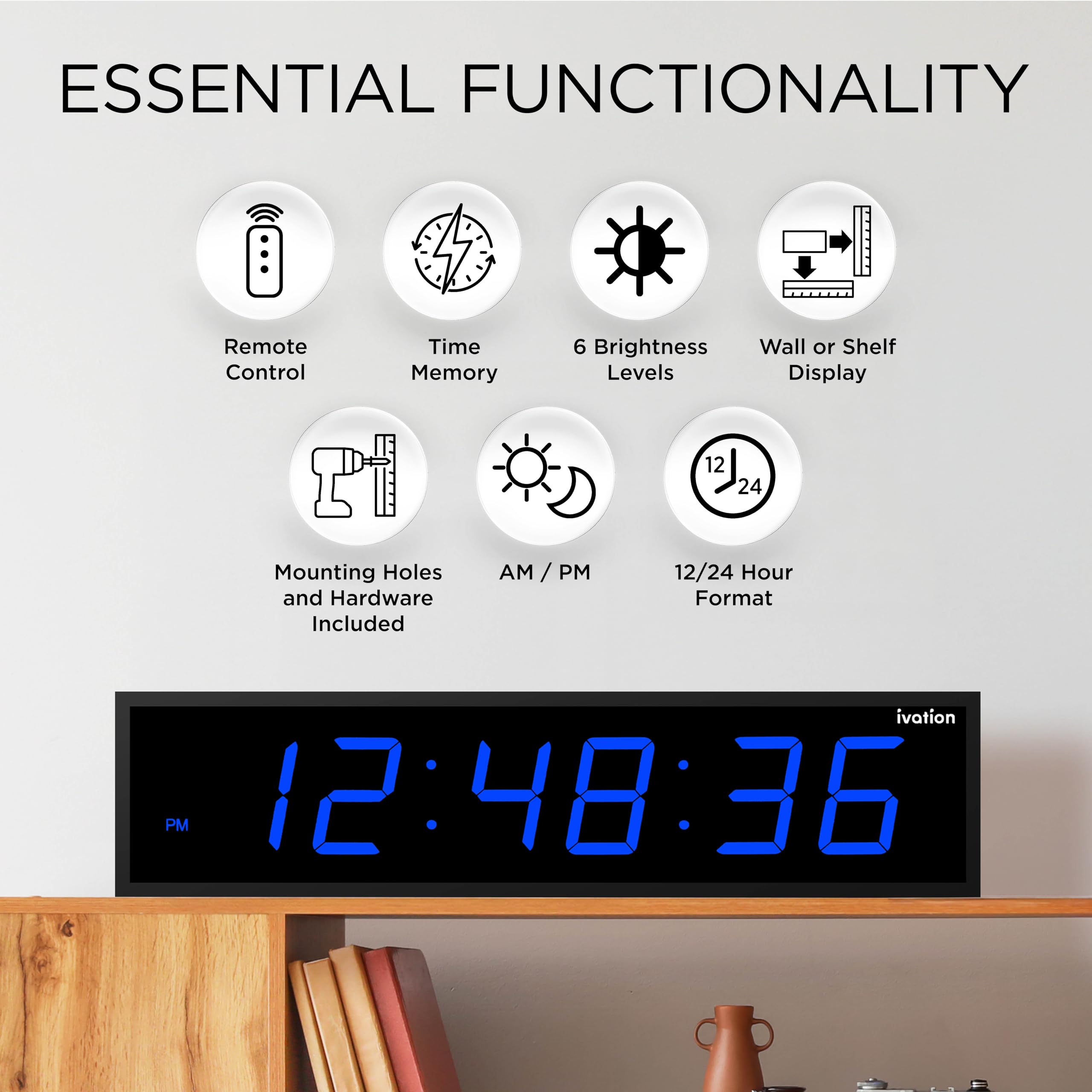 Ivation JID0136BLU Indoor-Outdoor-Clocks - View #5