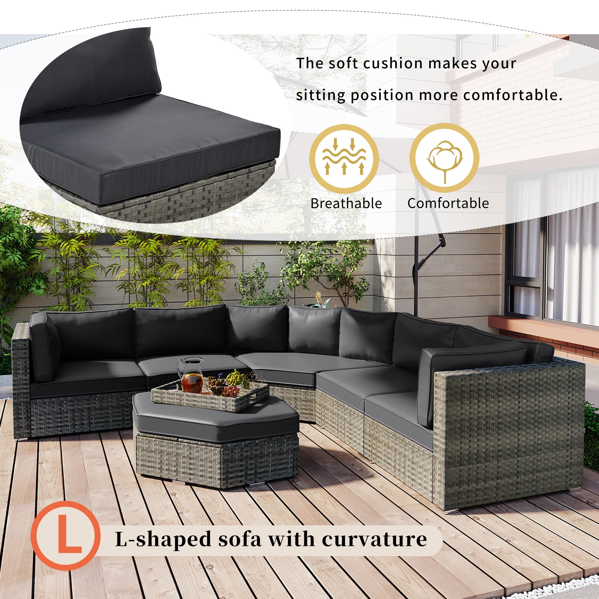 Forclover ALUS-375GR Patio-Conversation-Sets - View #3