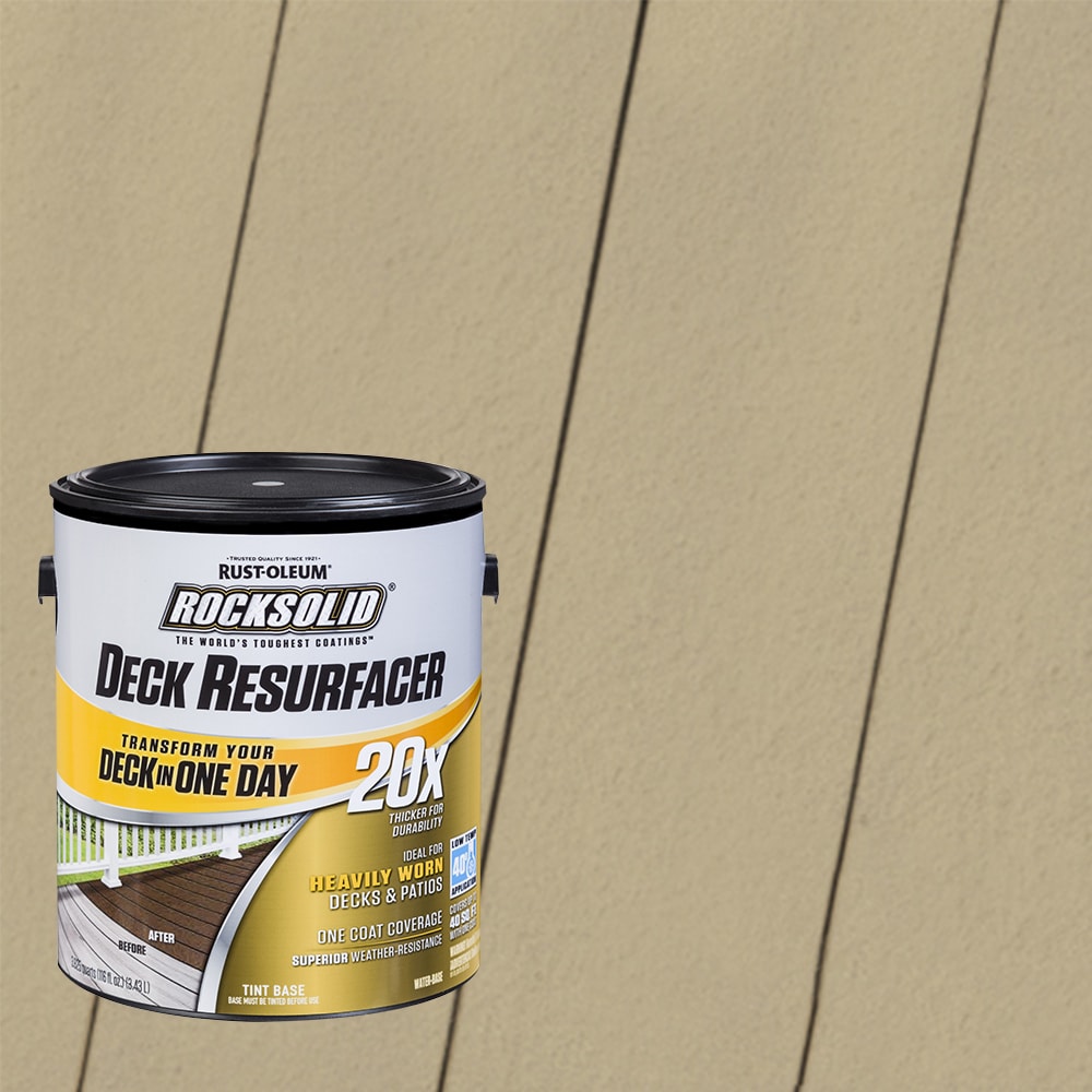 Rust-Oleum 319379T RockSolid 20X Deck Resurfacer Pre-Tinted Fieldstone Solid Exterior Wood Stain and Sealer in One ( 1-gallon )