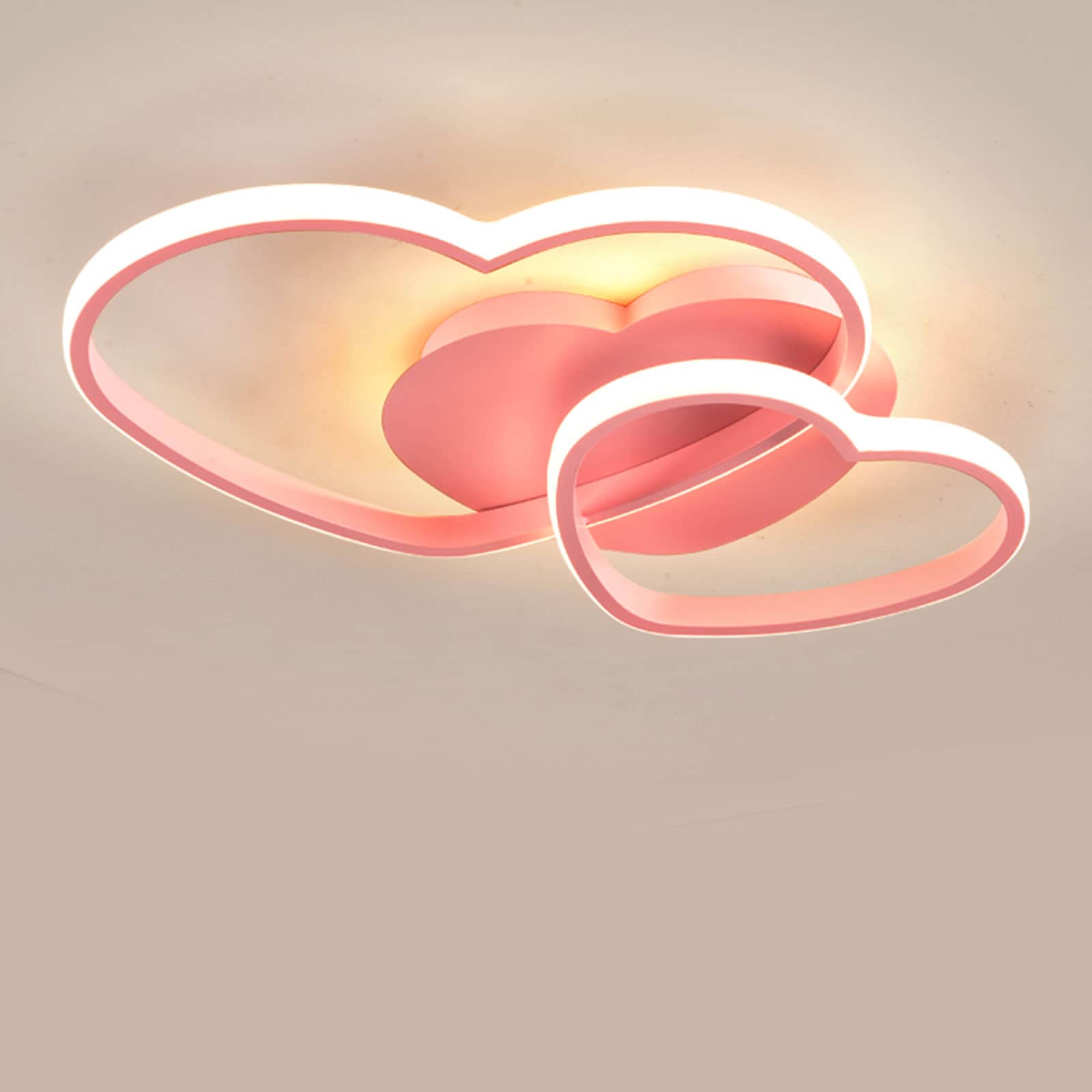 Oukaning HG-ZJGJ-4520 Memory Function 1 -Light 20-in Multiple finishes Pink Integrated LED Semi Flush Mount Light