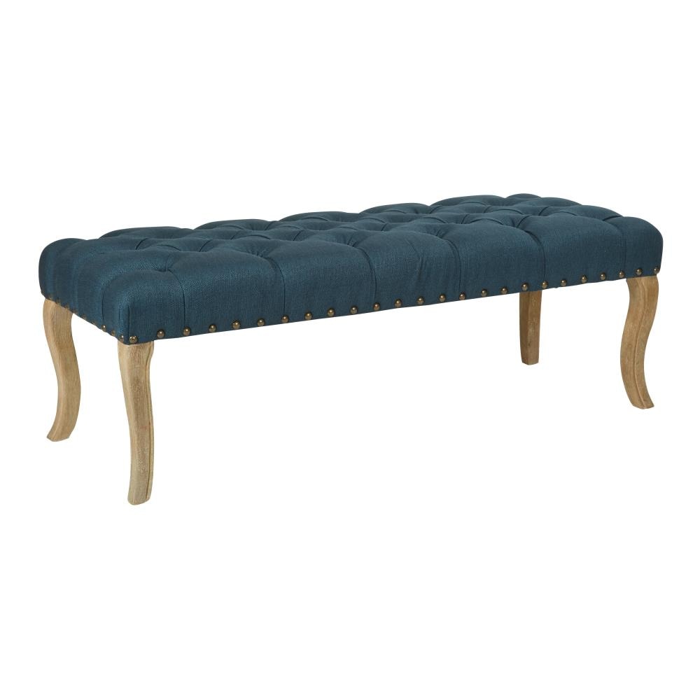 OSHOME SRT4819-K14 Scarlett Victorian Azure Accent Bench 48.5-in x 18.75-in x 17-in