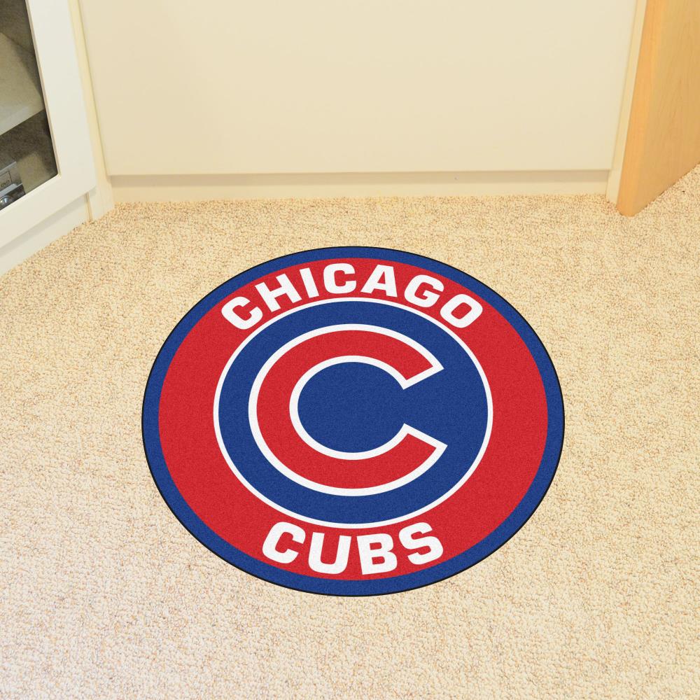 FANMATS Chicago Cubs Navy 2 ft. x 2 ft. Round Area Rug 1769 - The