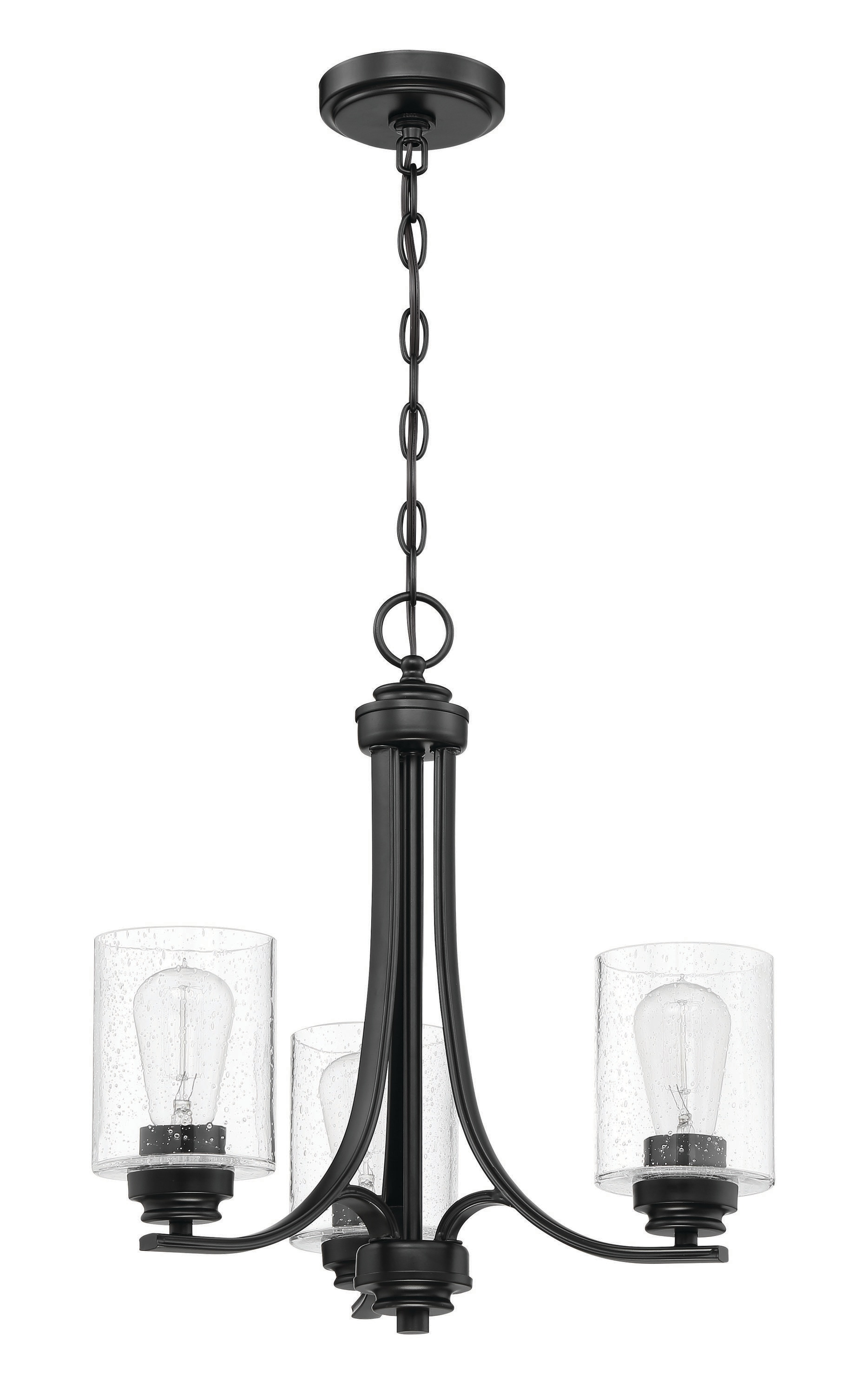 Craftmade 50523-FB Bolden 3 -Light Black Transitional For Use in Bedrooms, Dining Rooms, Foyers, Kitchens, Living Rooms Chandelier