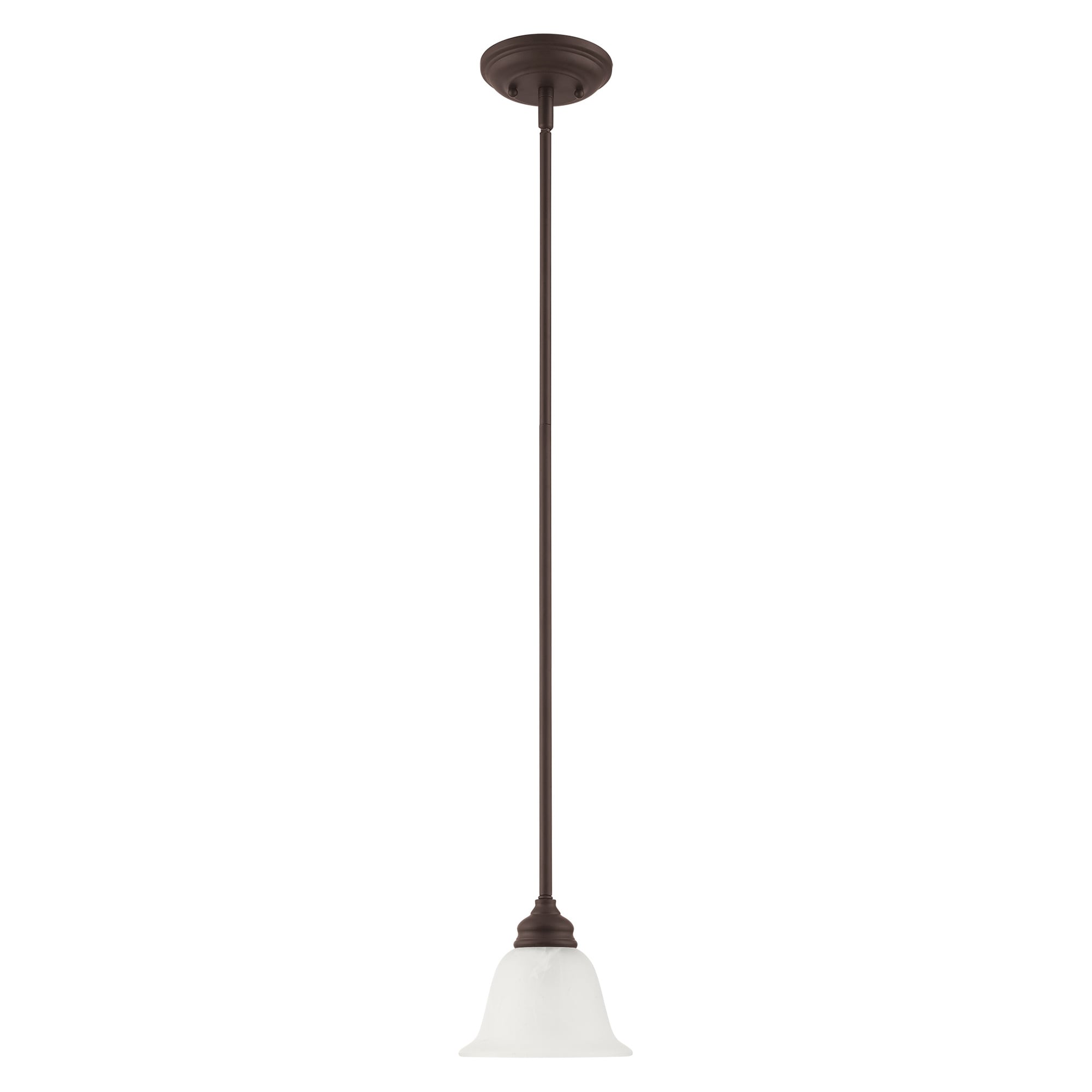 Essex Traditional Bronze Mini Pendant with Alabaster Glass Shade