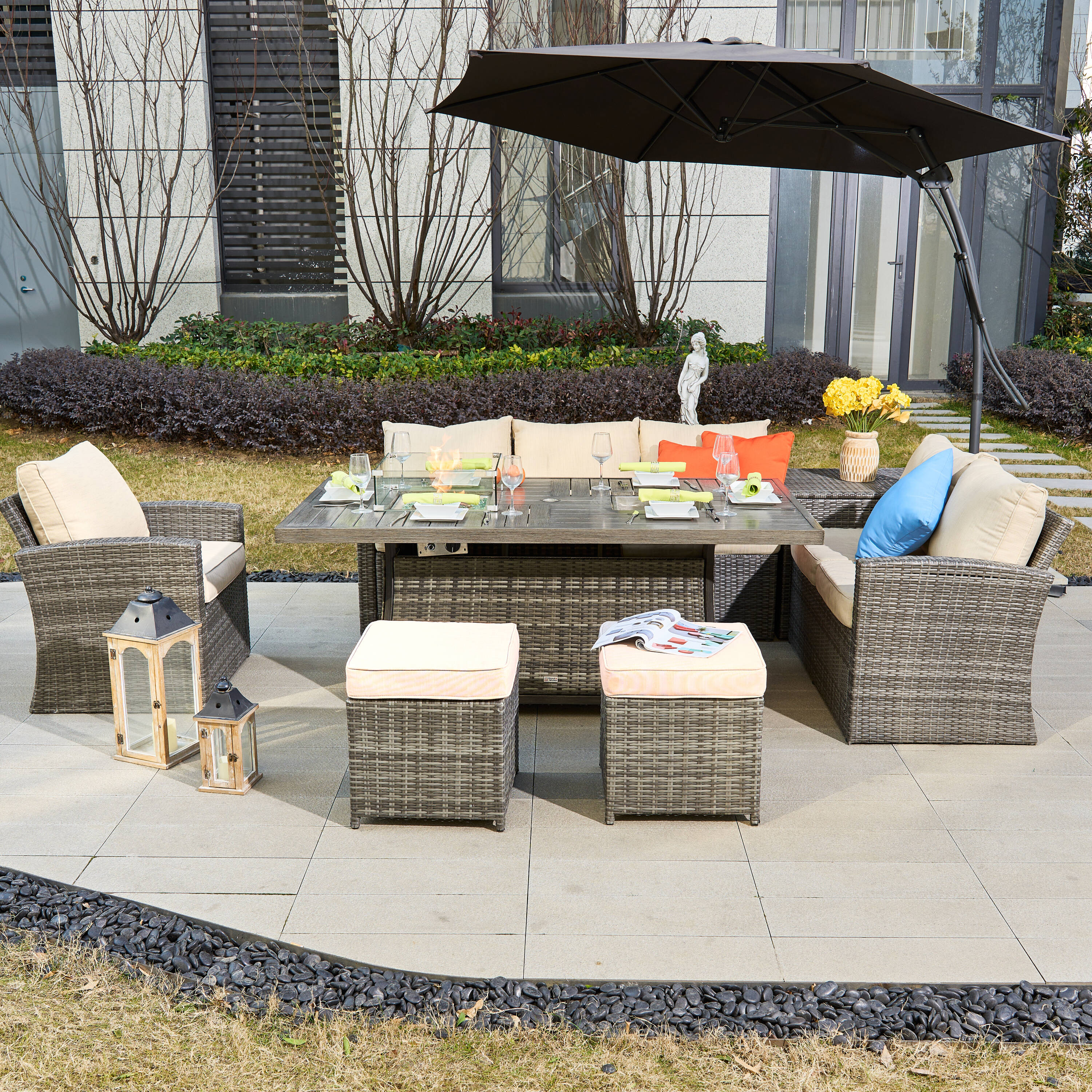 Direct Wicker DWG-2403BFI-GR Patio-Conversation-Sets - View #3