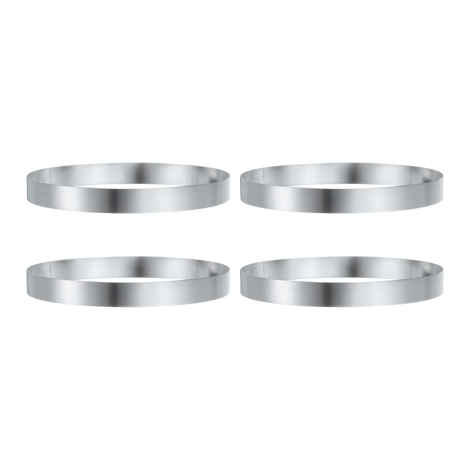 Harfington 4pcs Round Cake Ring 6.69 x 1 Inch Seamless Stainless Steel Pastry Mousse Dessert Ring Mirror Coating for Baking Cooking English Muffins Crumpet Making Tool #S25123100UX6526